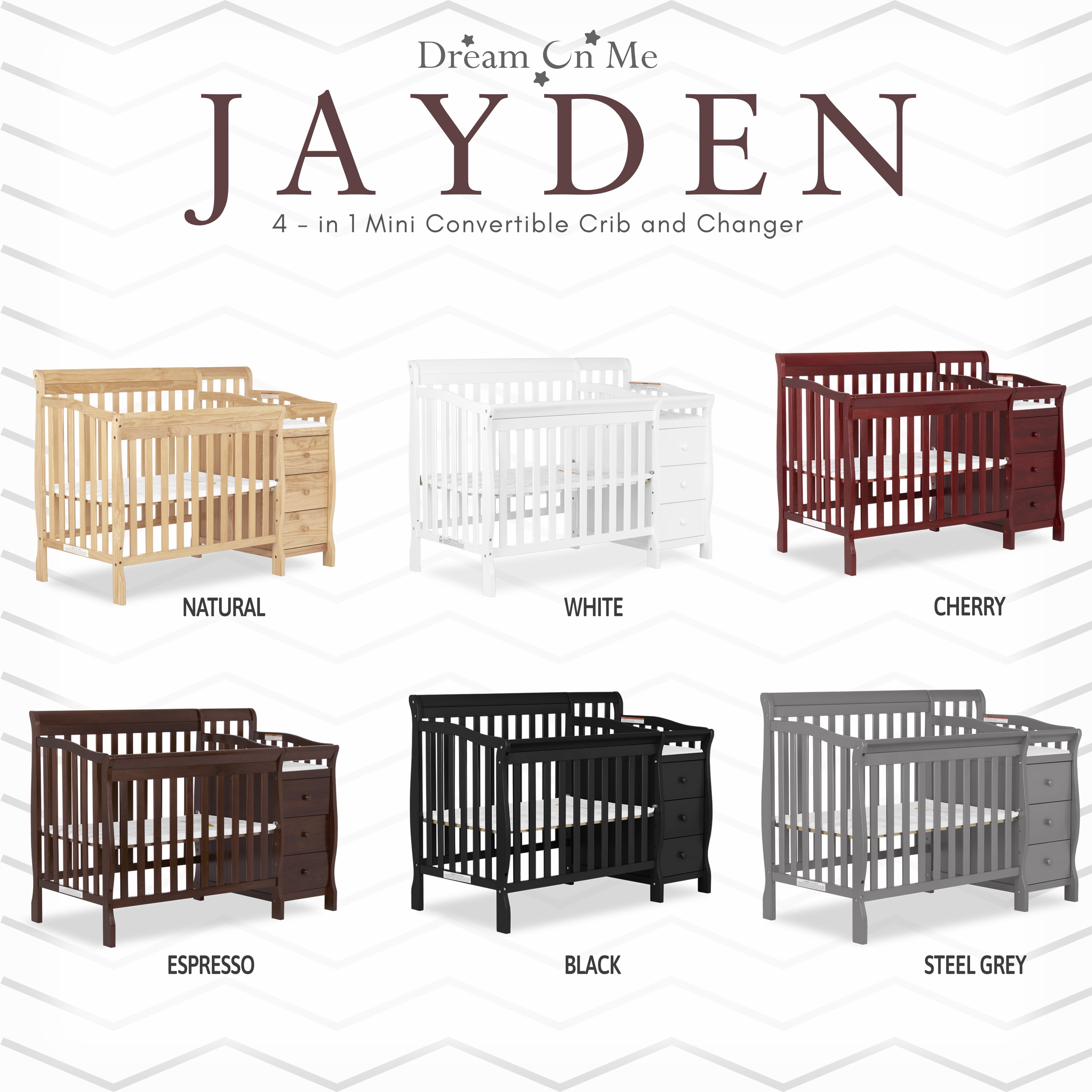 Dream On Me Jayden 4-in-1 Convertible Crib with Changer Espresso - Image 10