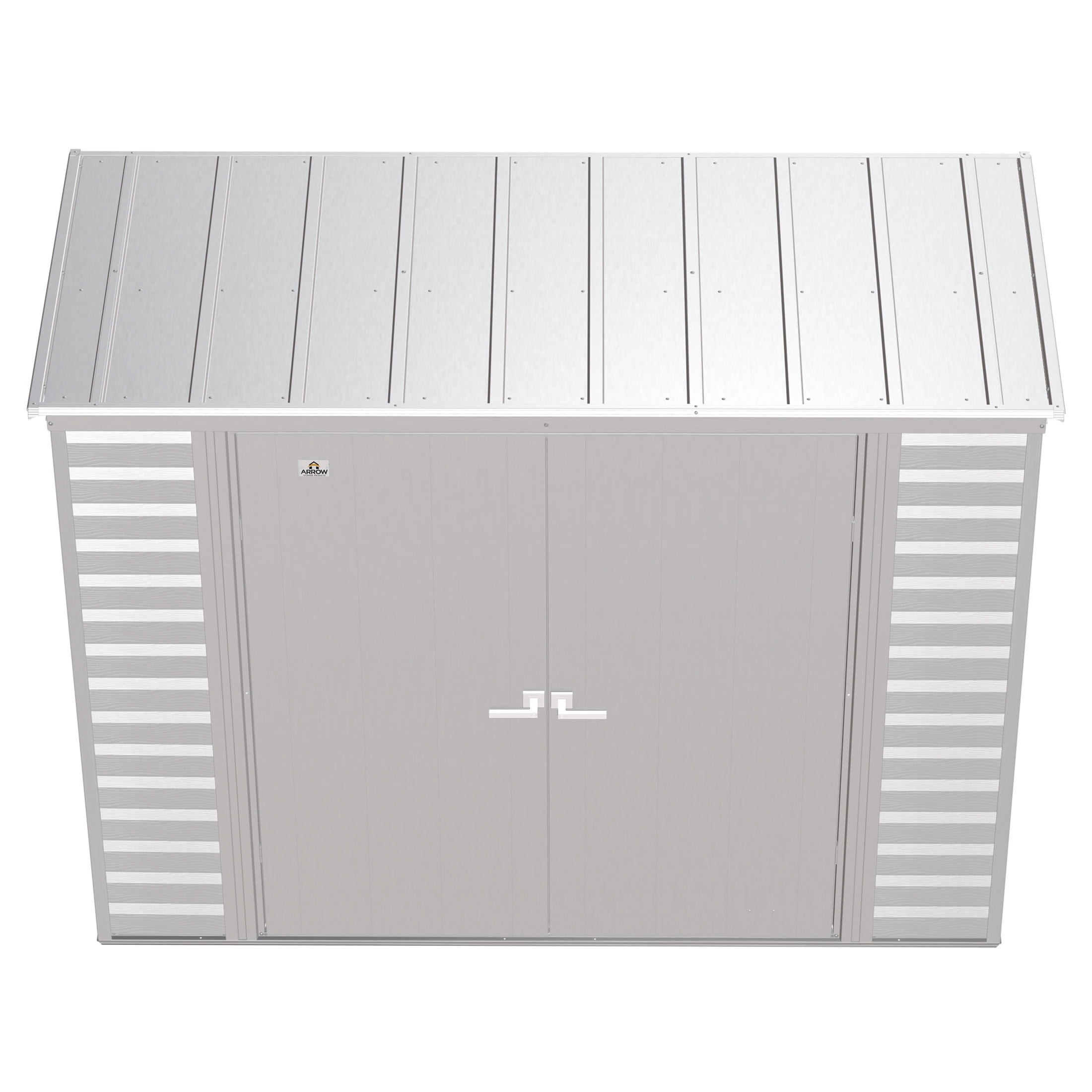 Arrow Select 8 x 4 x 6 ft Flute Grey Steel Storage Shed - Image 2