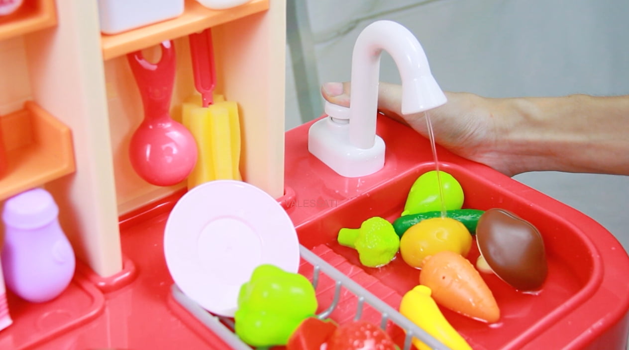 Kitchen Set for Kids 87 Pcs Gray, Big Modern Kitchen Set for Toddlers VALESSATI +3 Years - Image 12