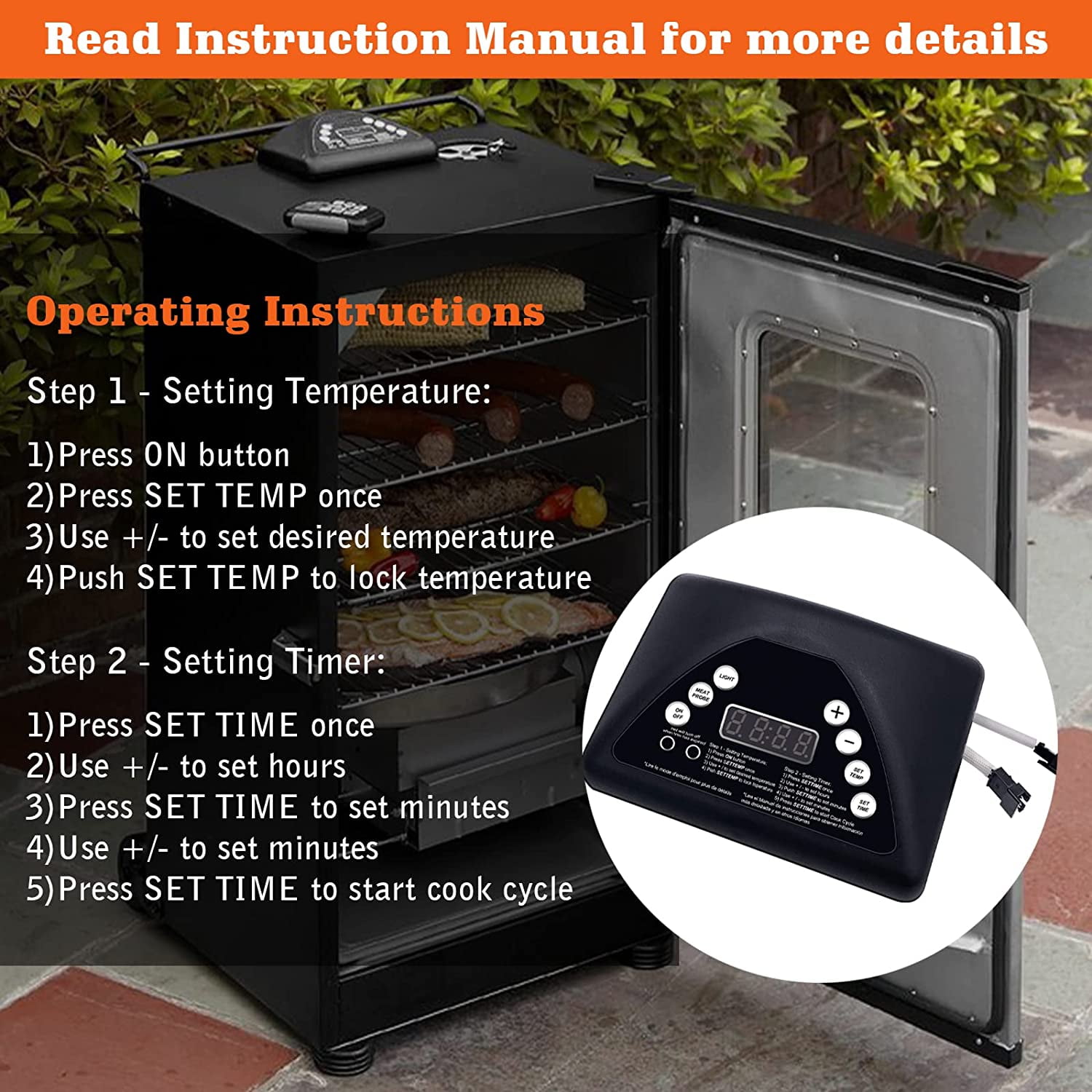 YAOAWE 9907100001 Control Panel Replacement for Masterbuilt, Digital Controller Fit for Masterbuilt 20070311, 20070411, 20072614 Electric Smoker - Image 5
