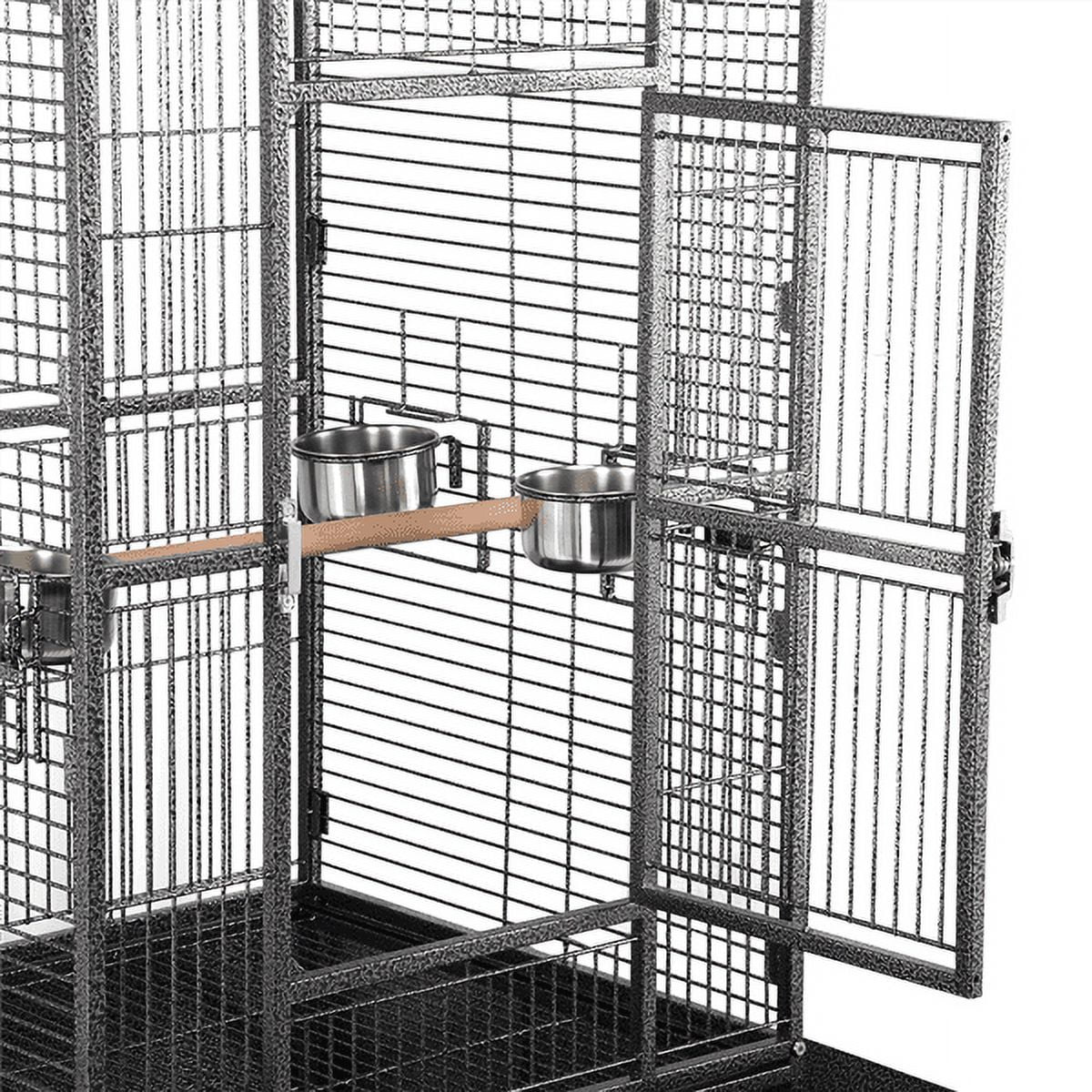 Alden Design 68.5" Rolling Metal Large Bird Cage with Play Top for Large Pet Birds - Image 7