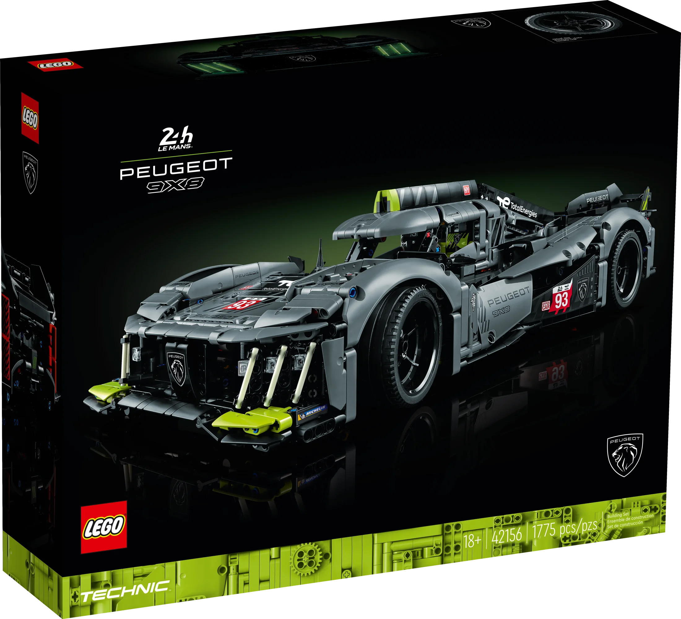 LEGO Technic PEUGEOT 9X8 24H Le Mans Hybrid Hypercar 42156 Collectible Race Car Building Kit for Adults and Teens - Image 3