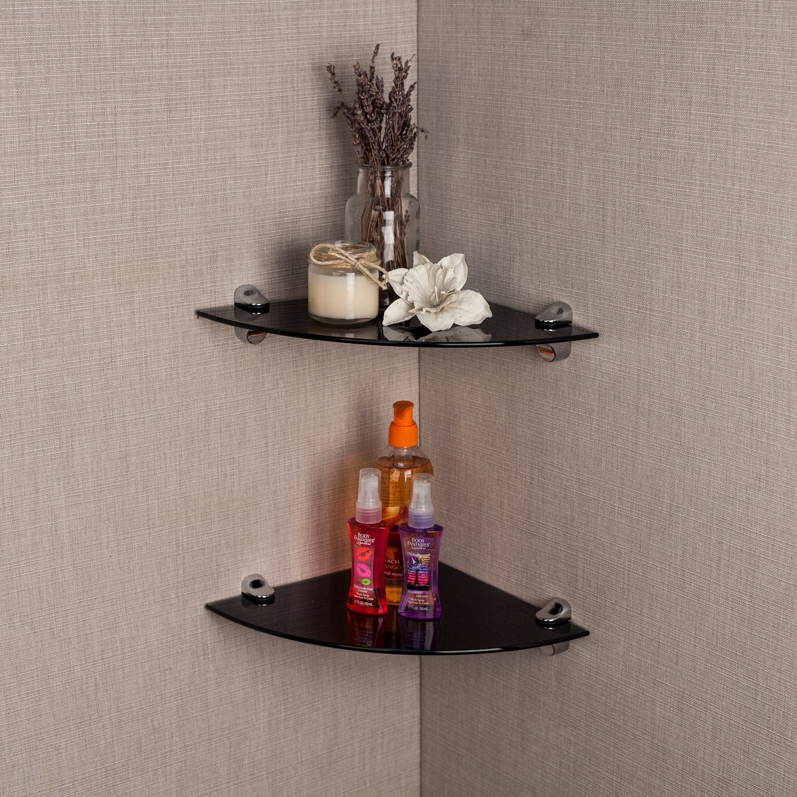 Danya B Glass Radial Floating Shelves - Set of 2 - Image 7