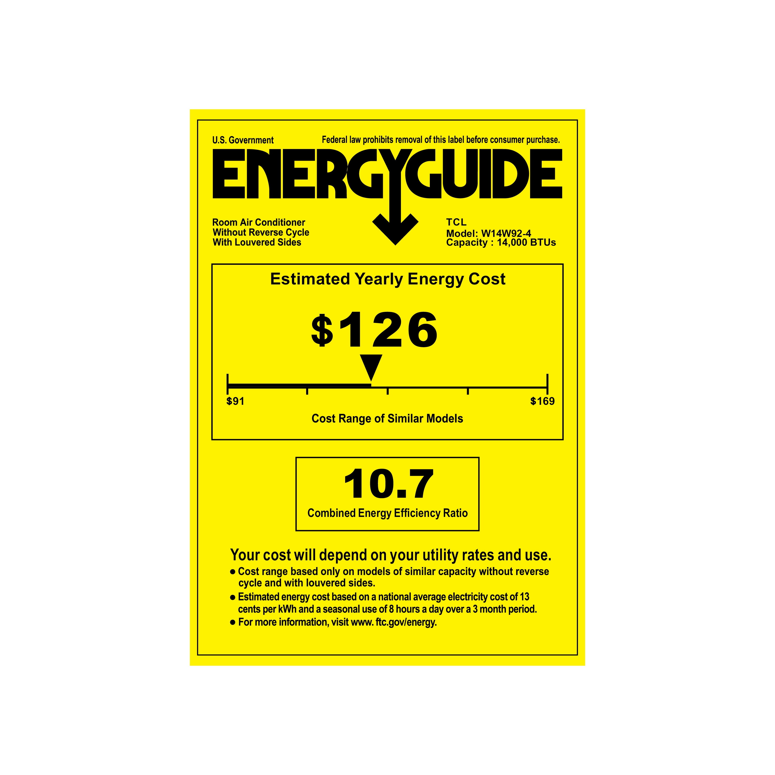 TCL 14,000 BTU Smart Window Air Conditioner, Fan & Dehumidifier, 700 Sq. Ft., Remote Control, Works with Alexa/Google Assistant, W14W92-4 - Image 3