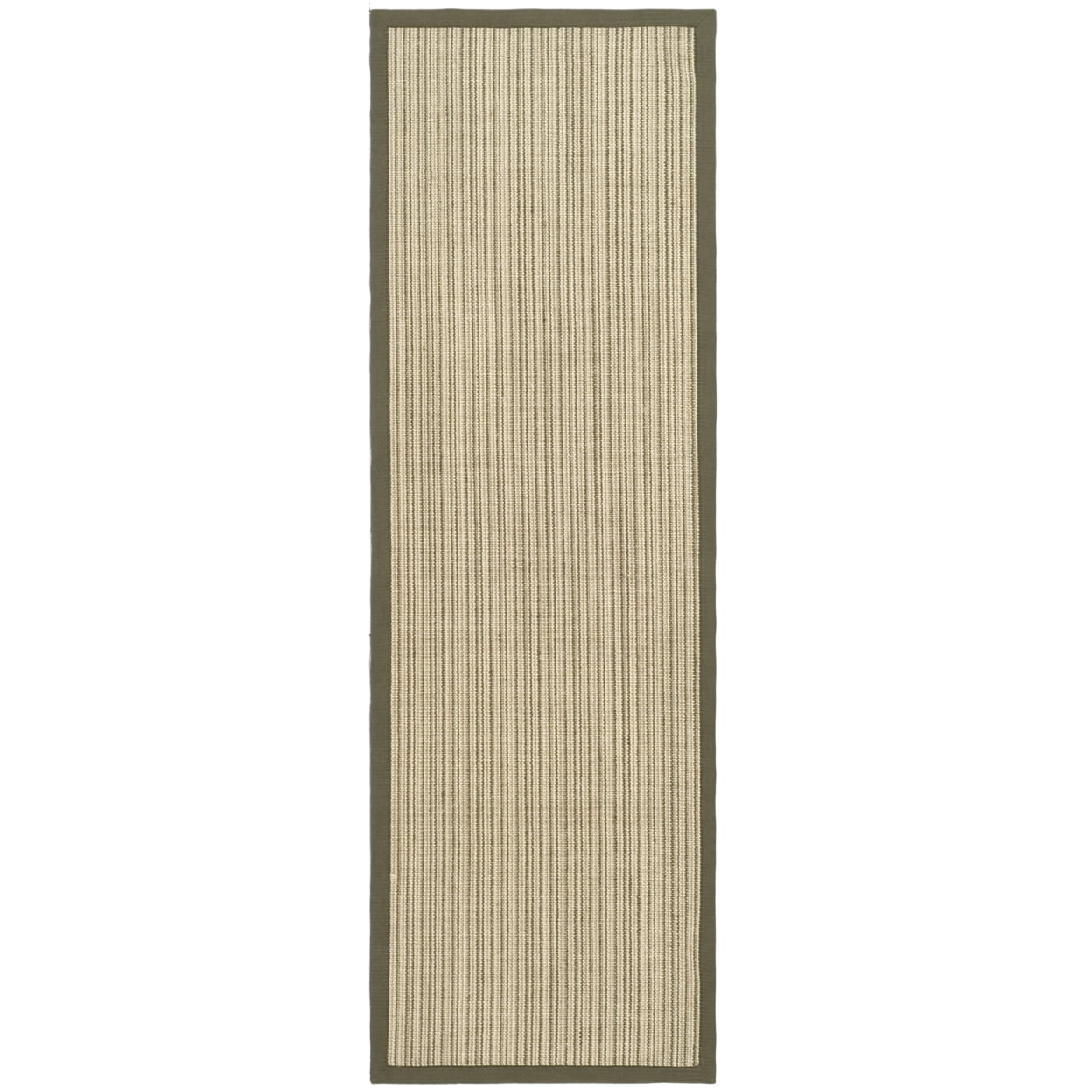 SAFAVIEH Natural Fiber Aspen Striped Sisal Area Rug, Green, 4' x 6' - Image 2