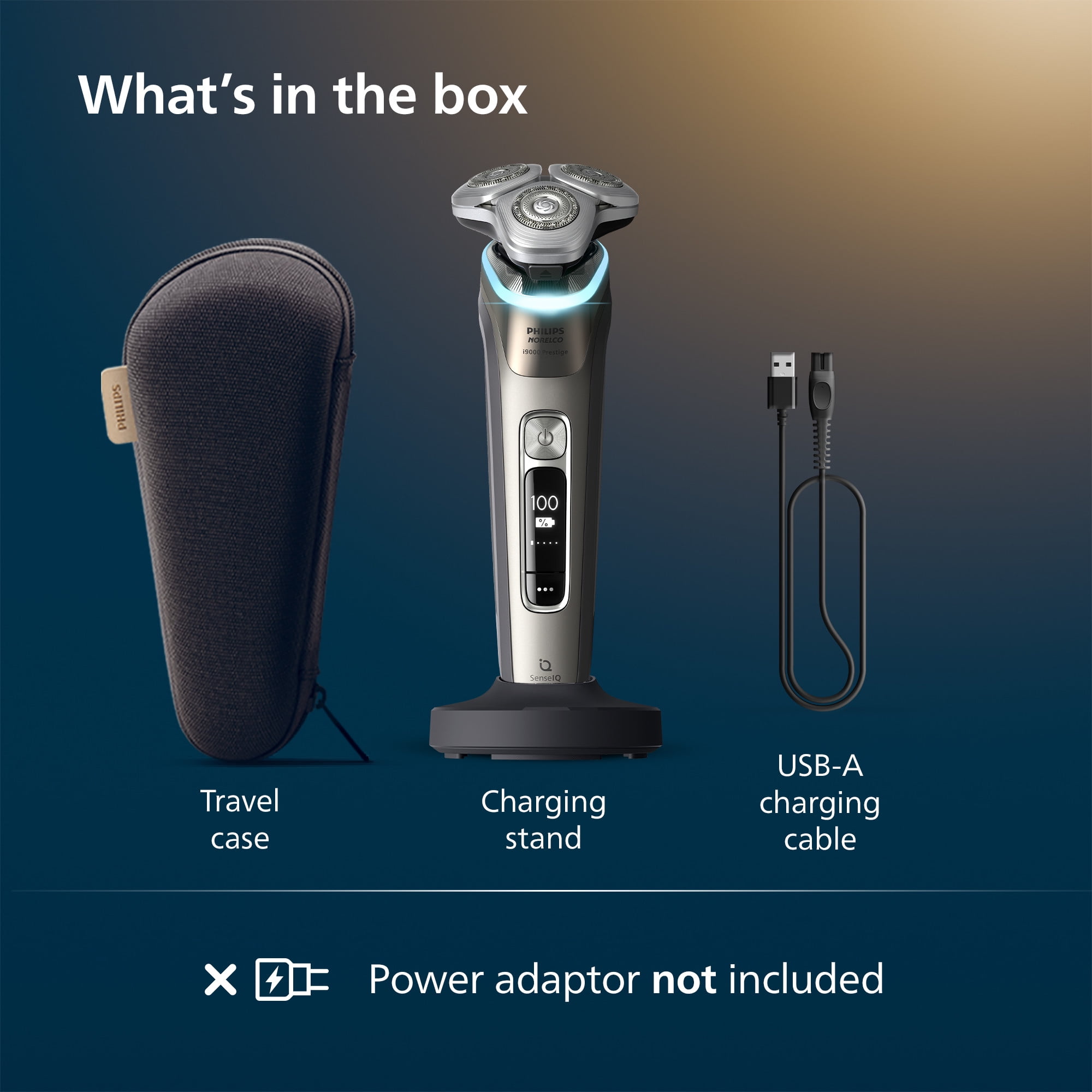 Philips Norelco I9000 Prestige Rechargeable Wet & Dry Men's Electric Shaver with Charge Stand, Trimmer and Premium Case - Image 4