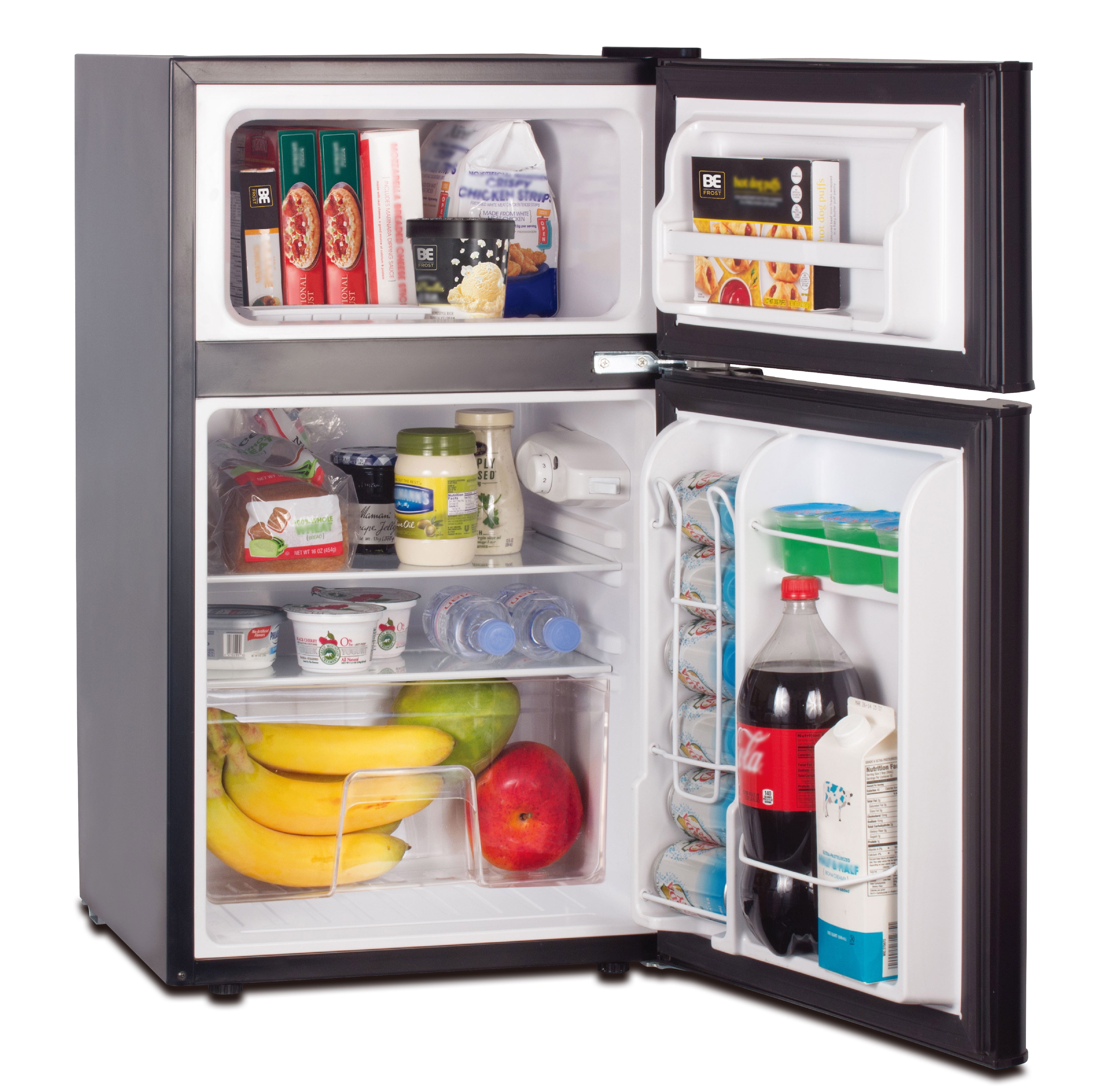 RCA 3.2 Cu Ft Two Door Mini Fridge with Freezer RFR832, Black - Image 6