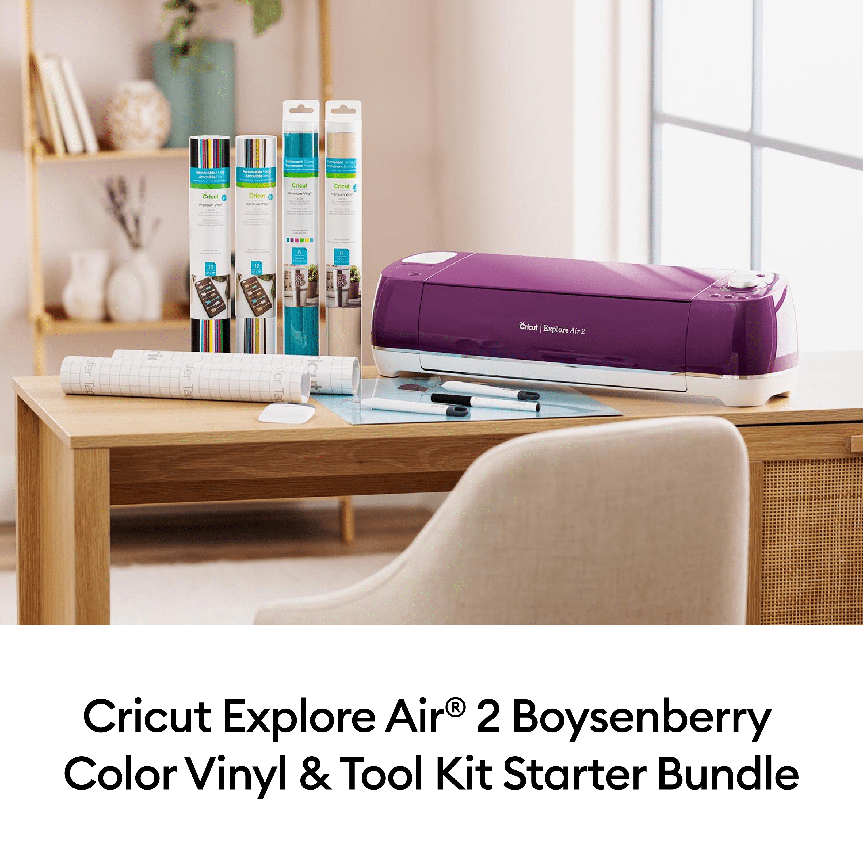 Cricut Explore Air 2 Die-Cutting Machine + Vinyl & Tool Kit Starter Bundle, Boysenberry - Image 7