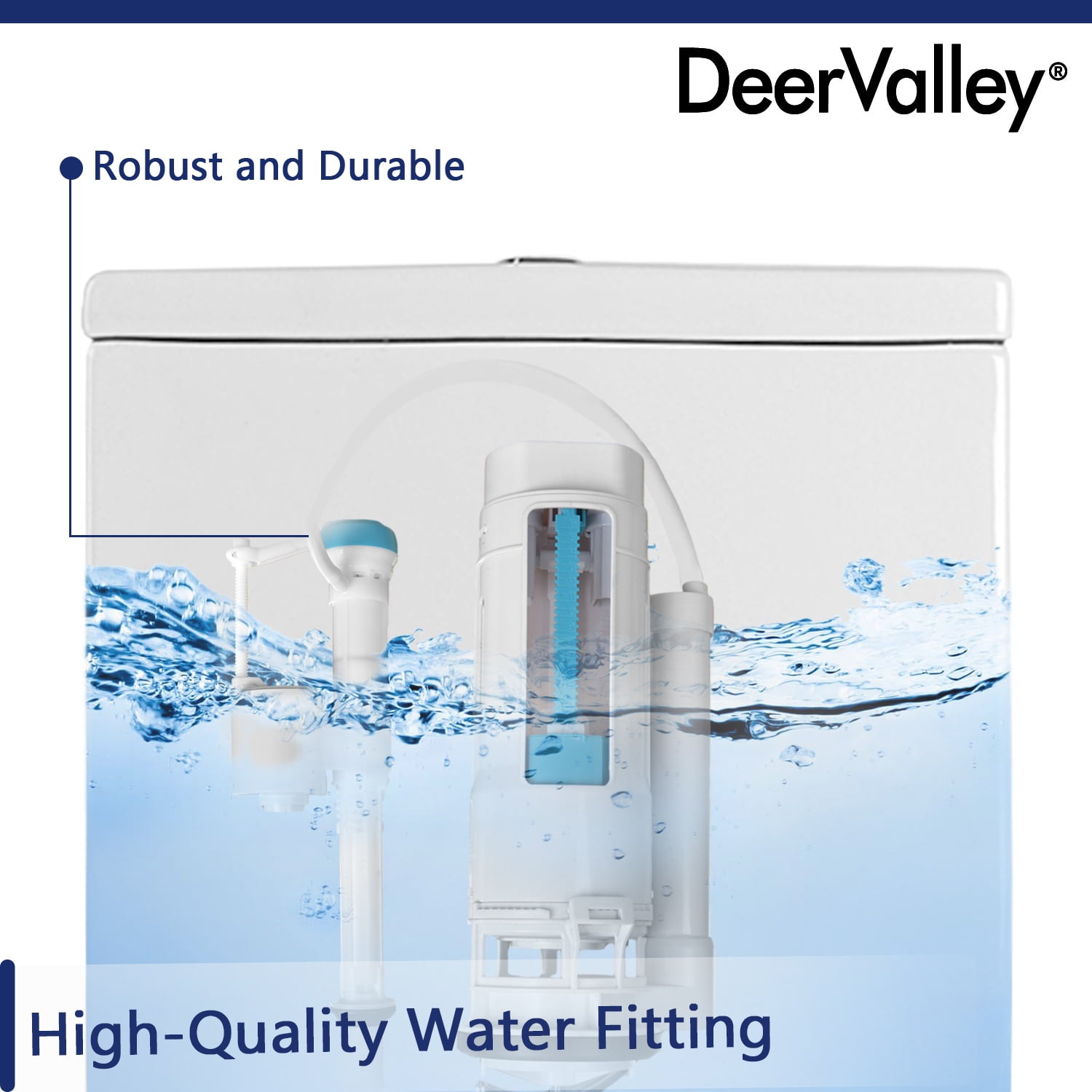 DV-1F0073 Ally Bathroom Toielt, One-Piece Toielt Dual-Flush Elongated Floor Mounted Toilet with White Glazed Surface(Seat Included) - Image 2