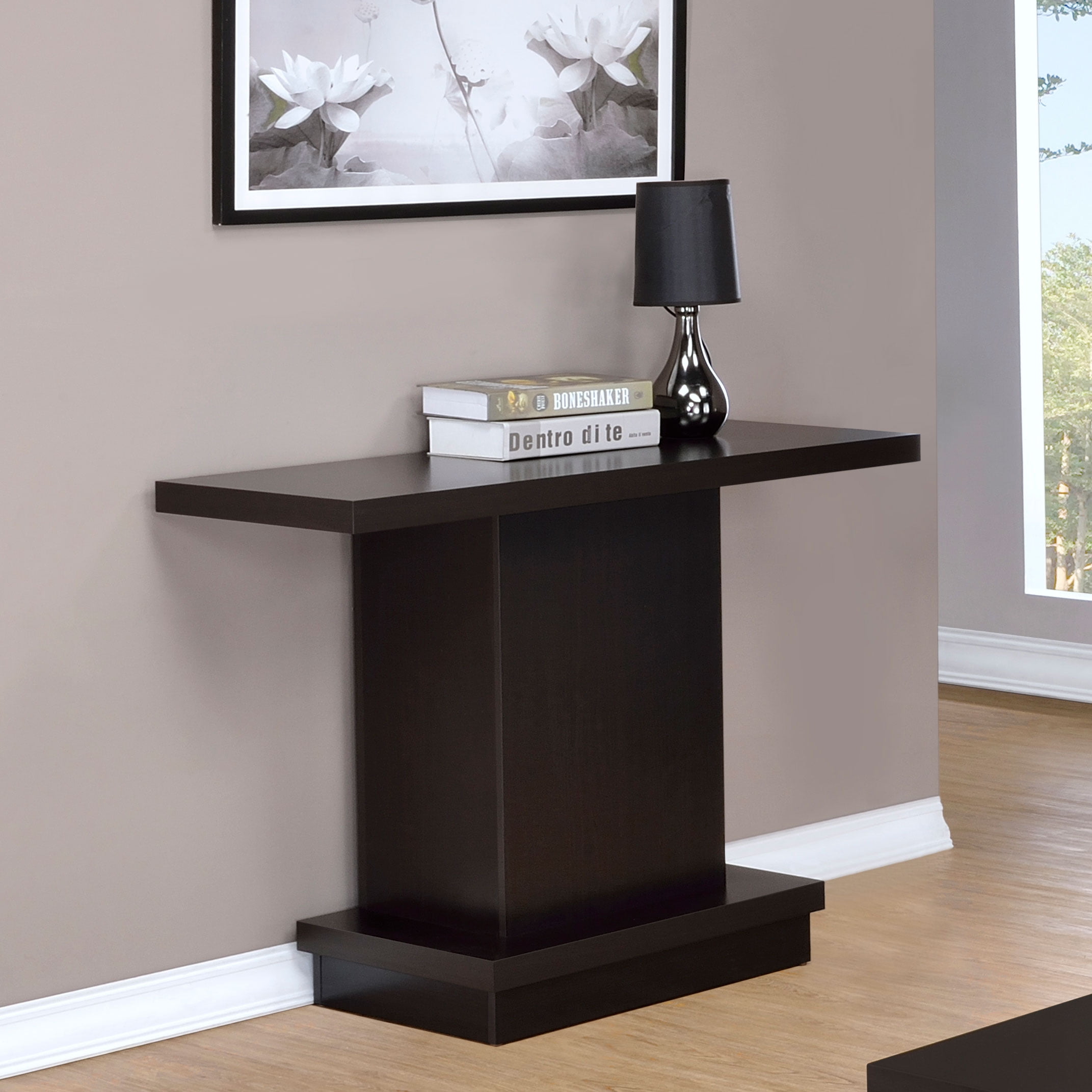Reston Engineered Wood Pedestal Console Table Cappuccino - Image 3