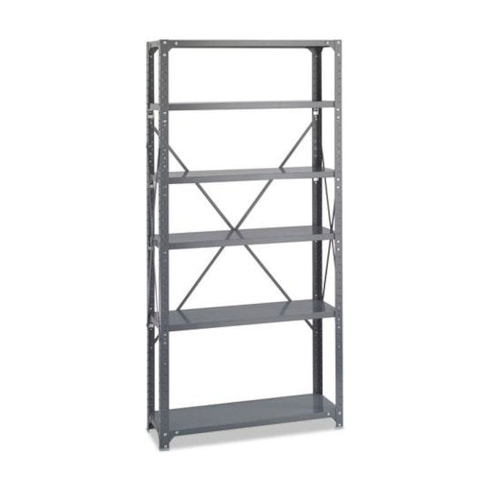 Safco 36 x 12 Commercial 6 Shelf Kit in Dark Grey Finish - Image 2