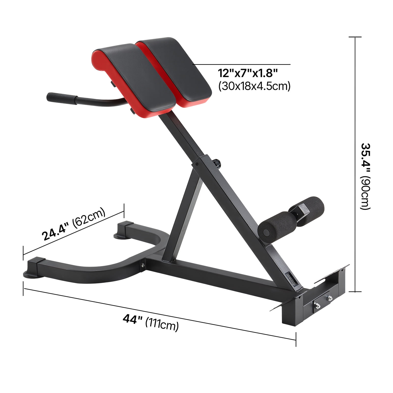 KFFKFF Roman Style Hyperextension Station, 300 lbs Capacity Adjustment Mechanism, Versatile Workout Gear for Glute, Hamstring, Lower Back, and Abdominal Exercises, Fitness Training Bench for Home Gym - Image 8