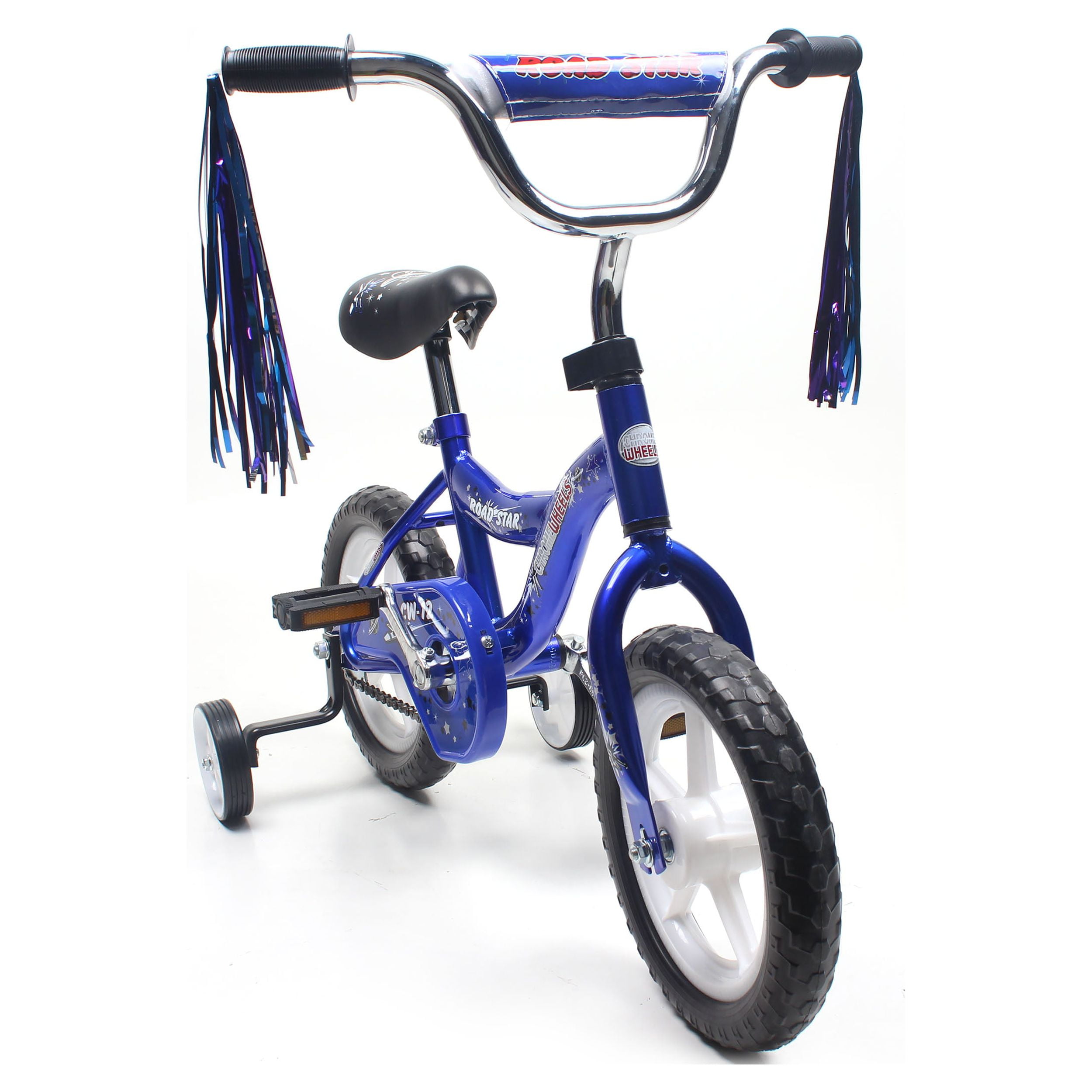 ChromeWheels BMX 12 In. Kid's Bike for 2-4 Years Old, Bicycle for Girls with Front Basket, EVA Tires with Training Wheels & Coaster Brake Blue - Image 9