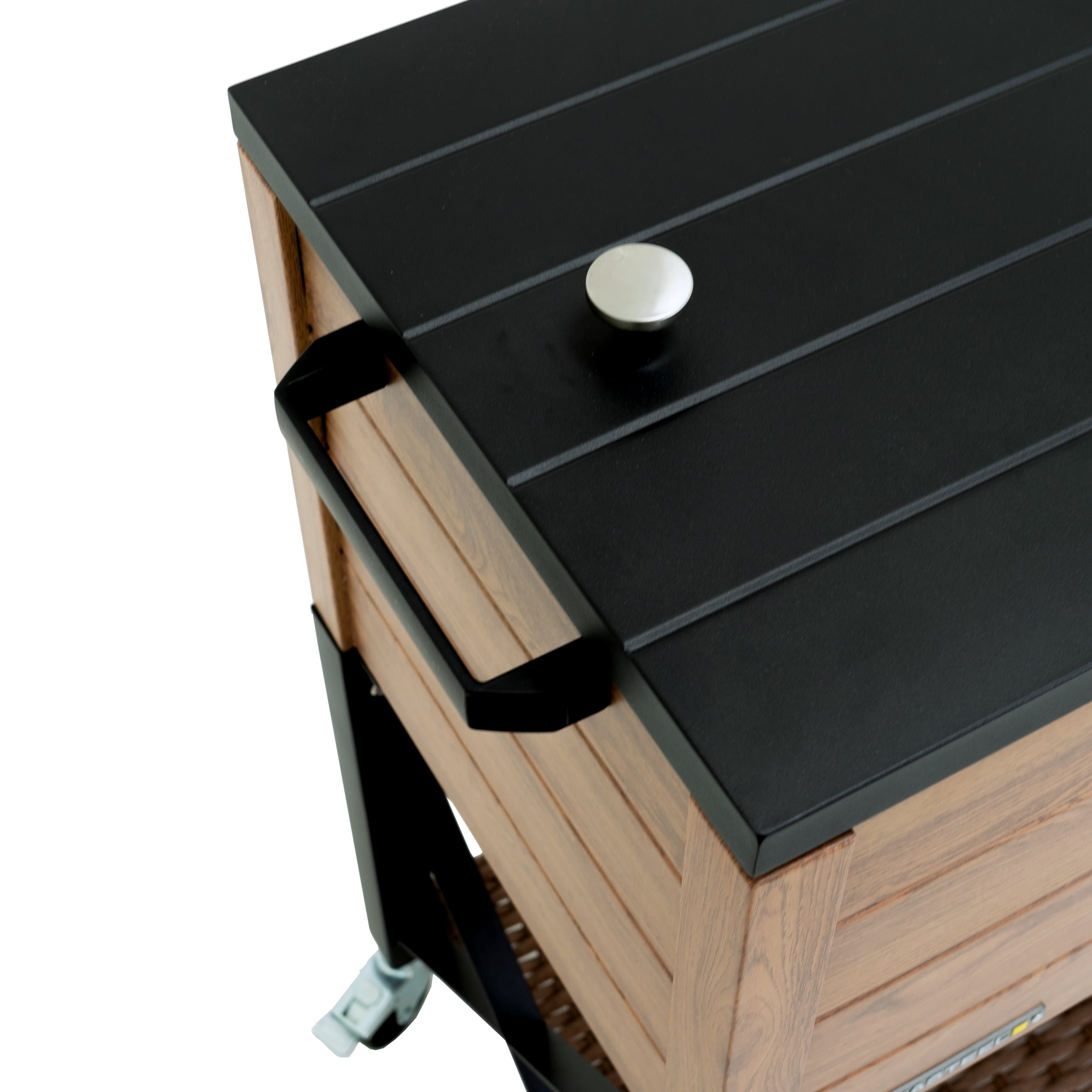 Permasteel 80-Qt Oak Wood Style Patio Cooler with Wicker Bottom - Image 15