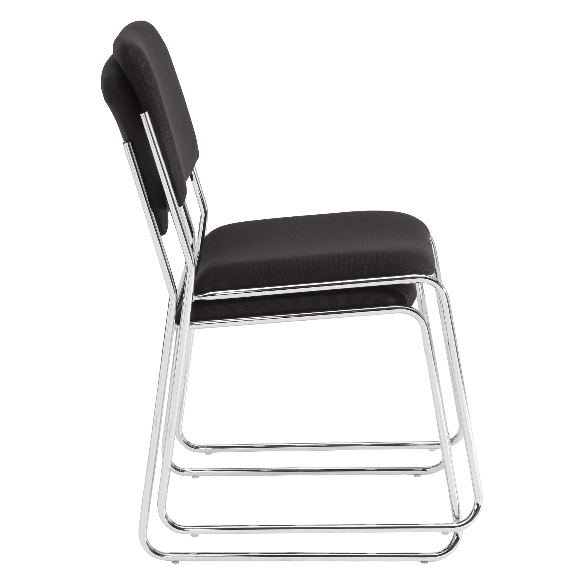 National Public Seating 8600 Padded Signature Stack Chairs, Black/Chrome, Set Of 2 Chairs - Image 5