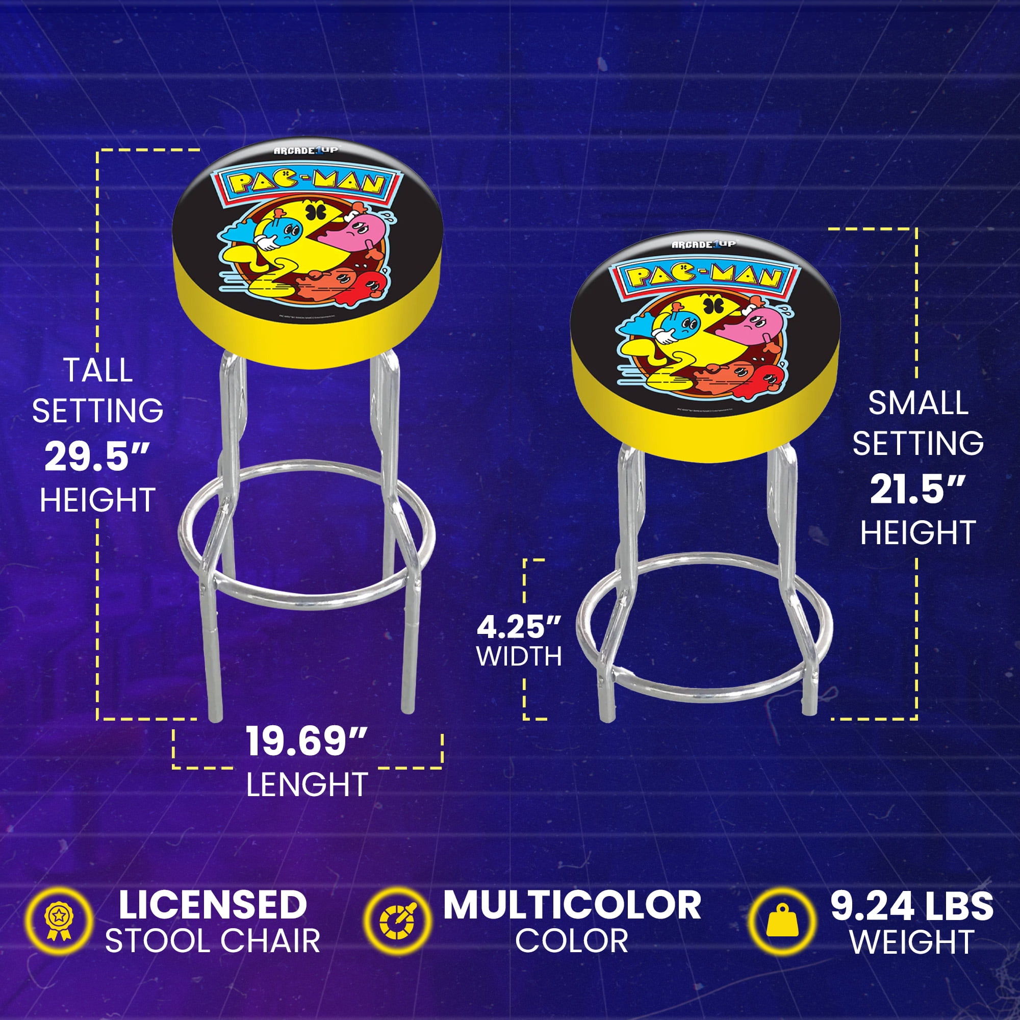 Pac-Man Adjustable Stool, Arcade1UP - Image 6