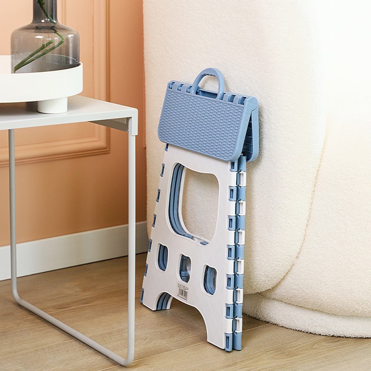 LIMICAR Folding Camping Stool, Portable Step Stool for Outdoor Fishing Hiking, Plastic Folding Stool for Kitchen Hold Up to 300 LB Small Chair (Blue) - Image 6