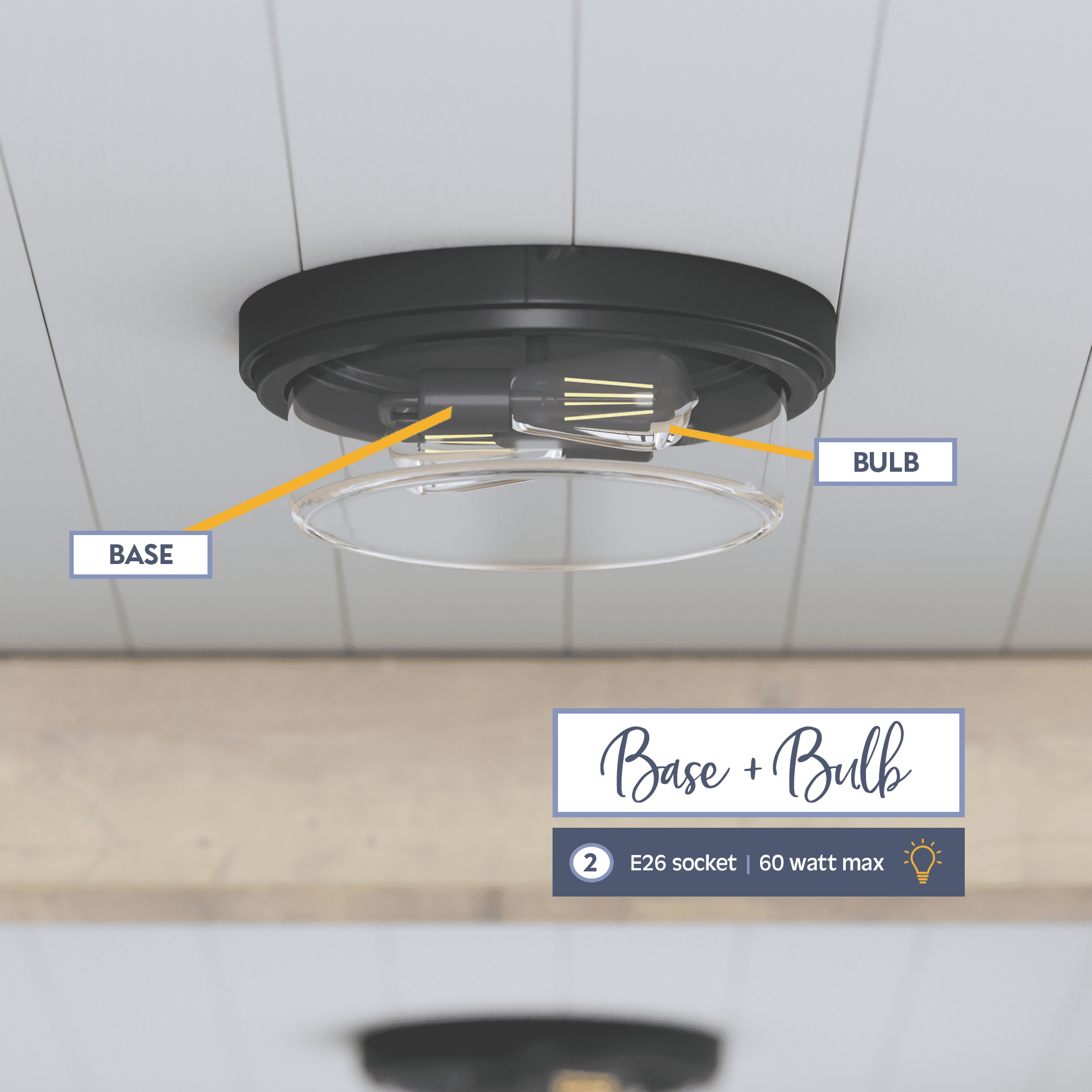 Prominence Home Madelyn 13" Bronze Flush Mount Indoor/Outdoor Light with Square Clear Glass Shade - Image 5