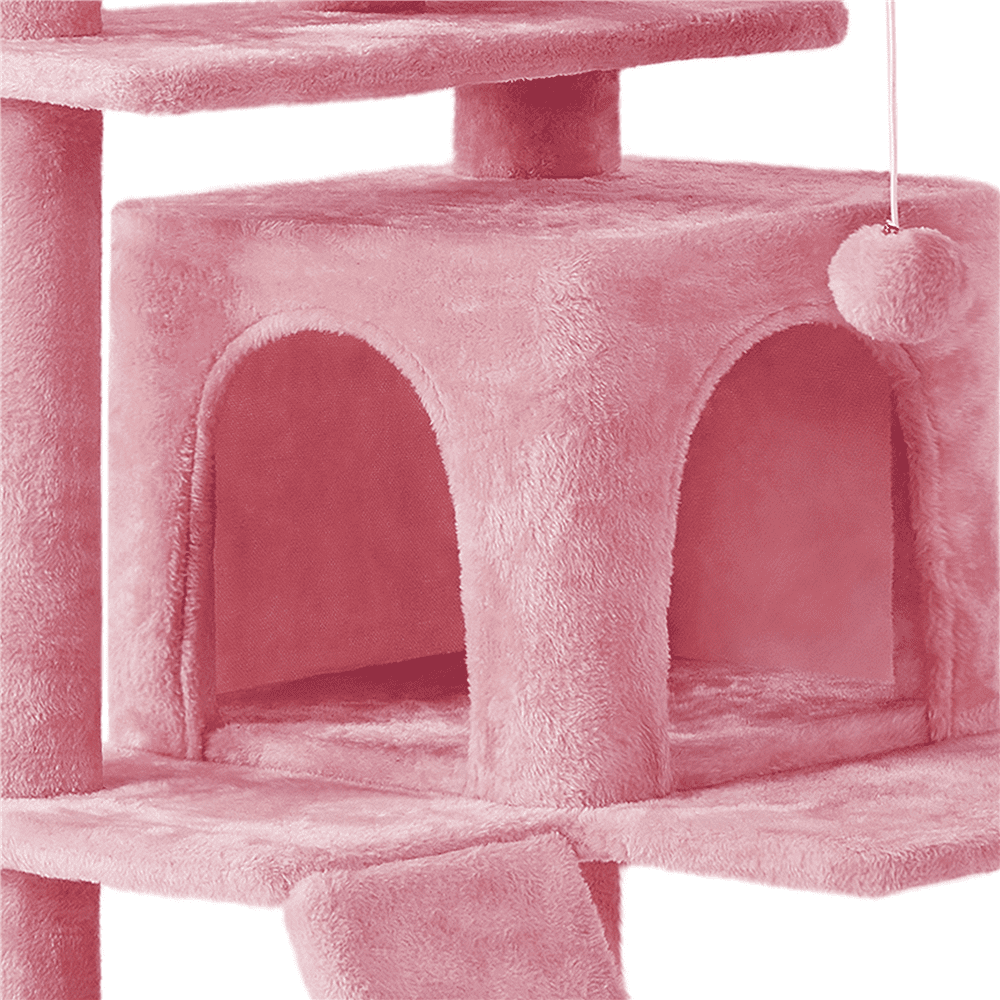 Renwick 70" Cat Tree Condo with 3 Platform & 3 Scratching Posts, Pink - Image 7