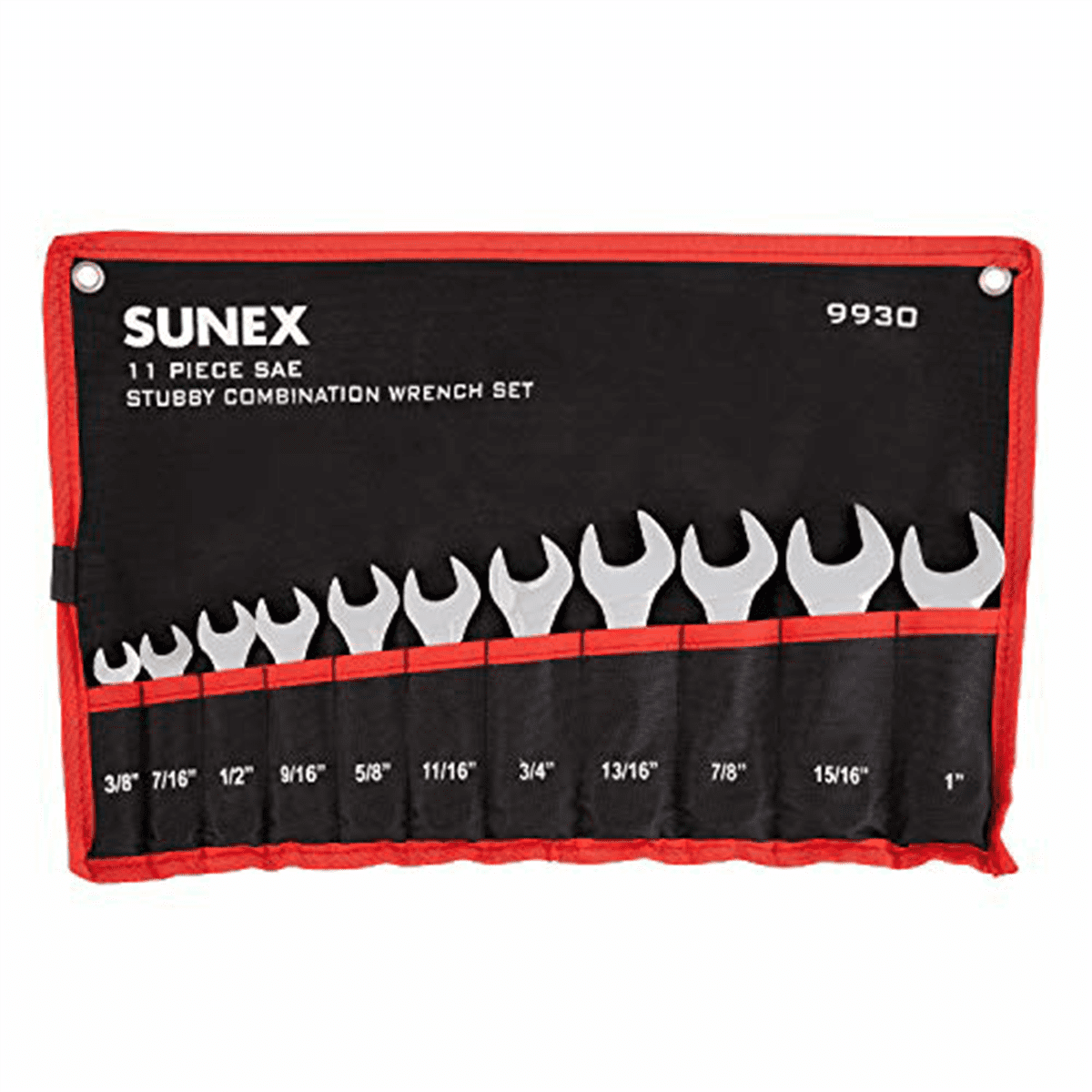 Sunex 9930 11-Piece SAE Stubby Combination Wrench Set - Image 2
