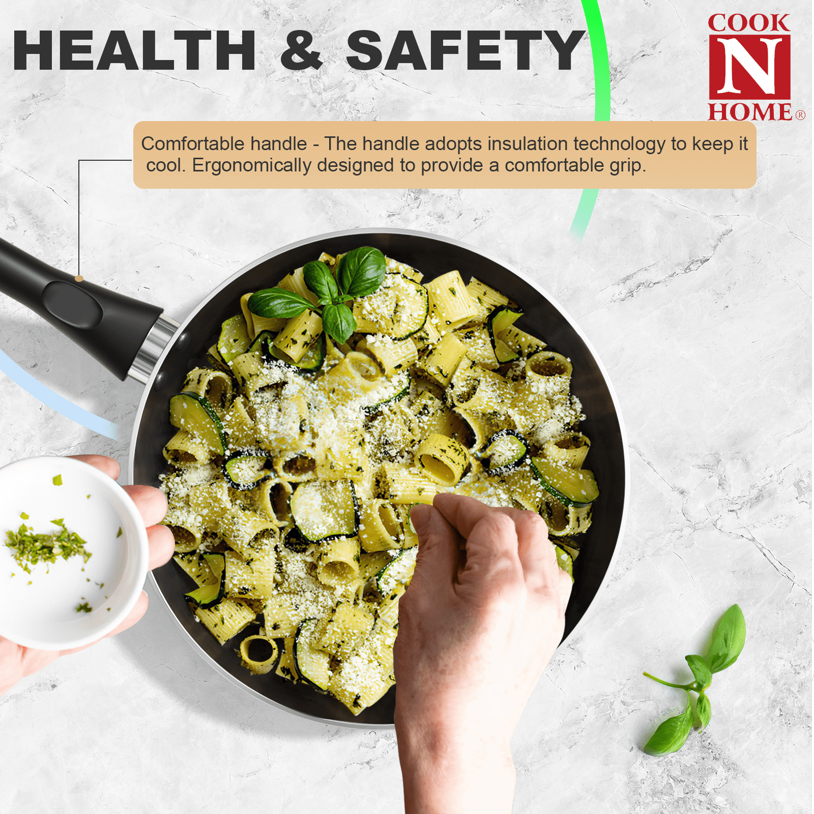 Cook N Home Colorful Pots and Pans Set Non Stick, 10-Piece Small Rainbow RV Cookware Set for Camper for the First Apartment - Image 7