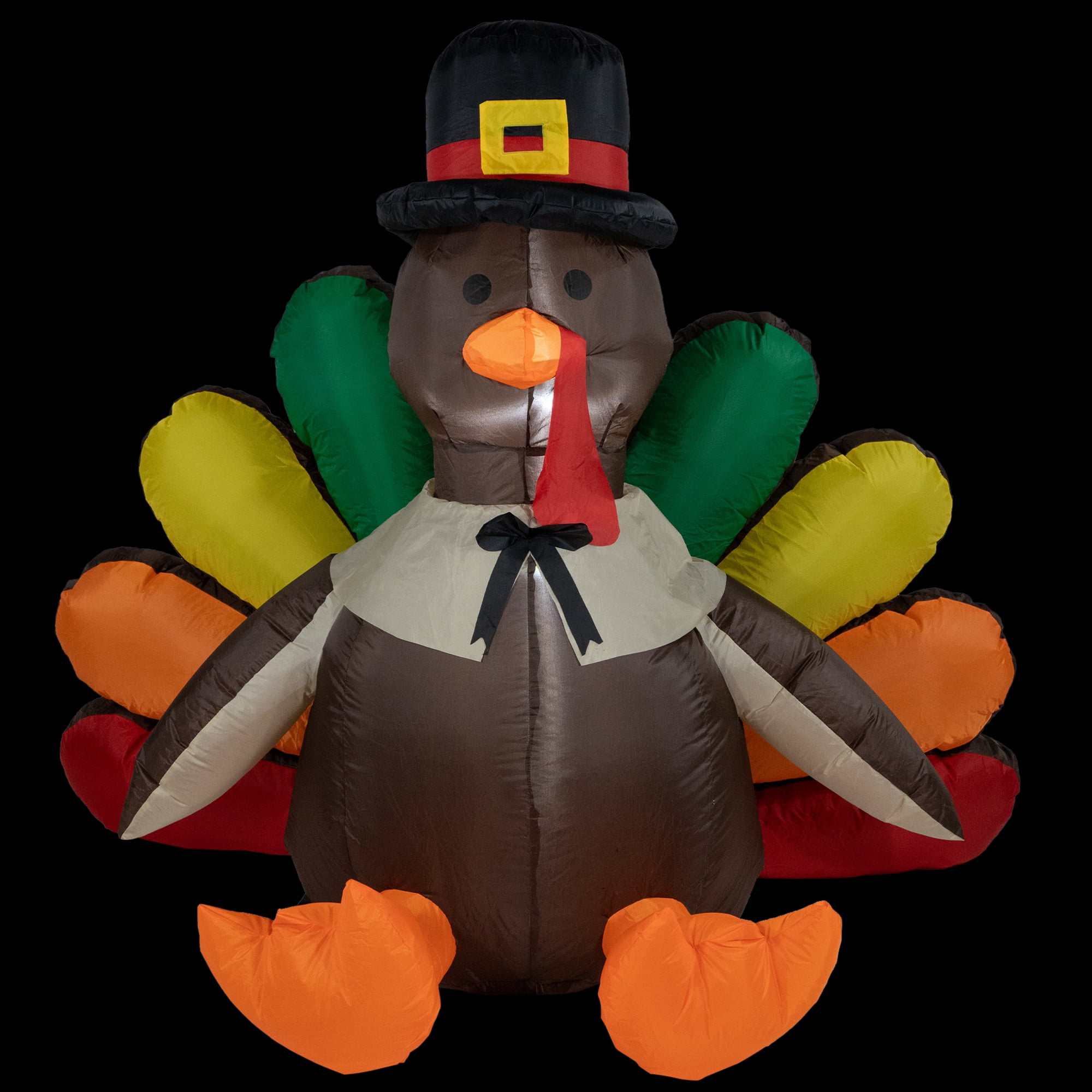 Northlight Pre-lit Inflatable Pilgrim Turkey Thanksgiving Yard Decoration - 4' - Image 5