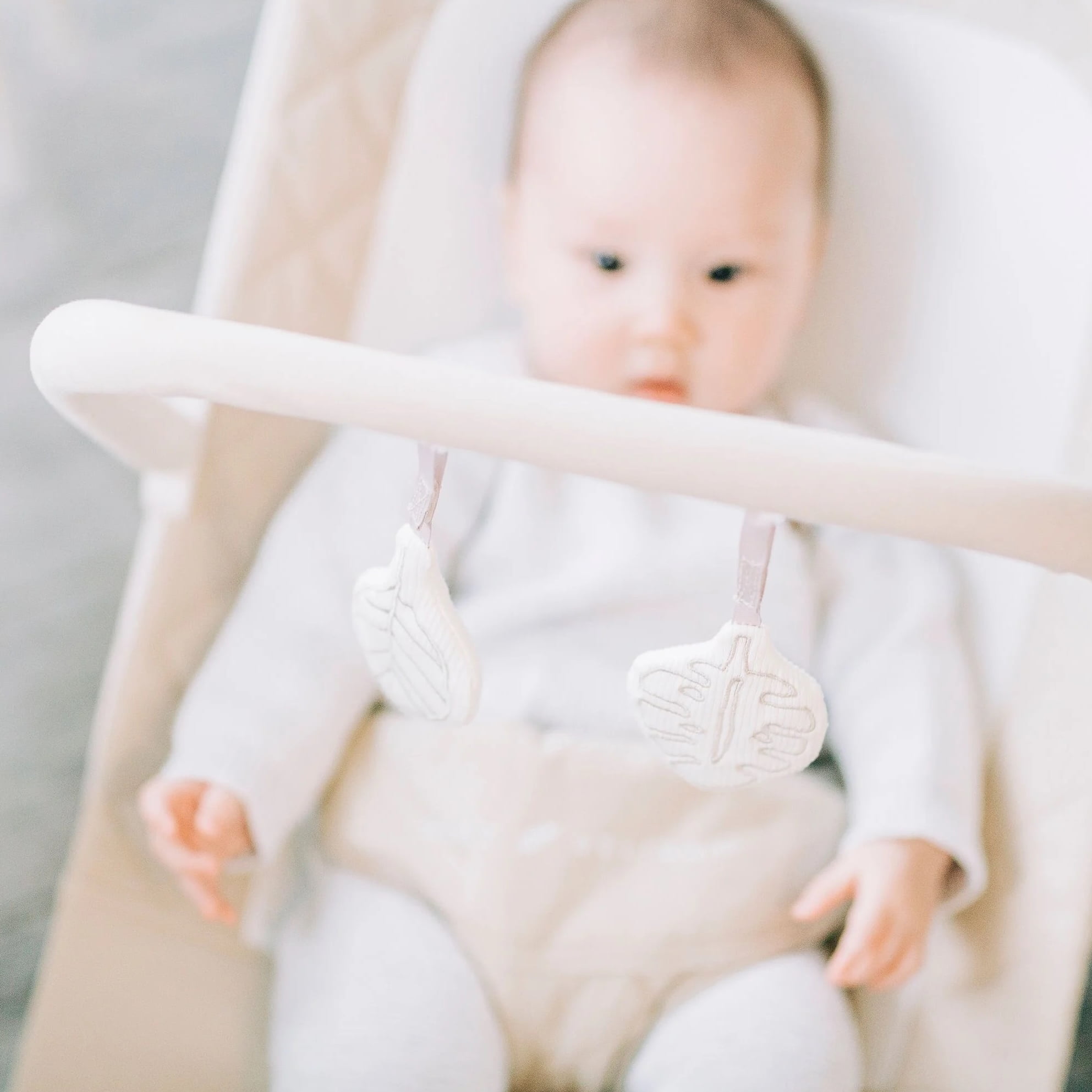 Baby Delight Alpine Deluxe Portable Baby Bouncer, for Infants 0-6 Months, Organic Oat - Image 3