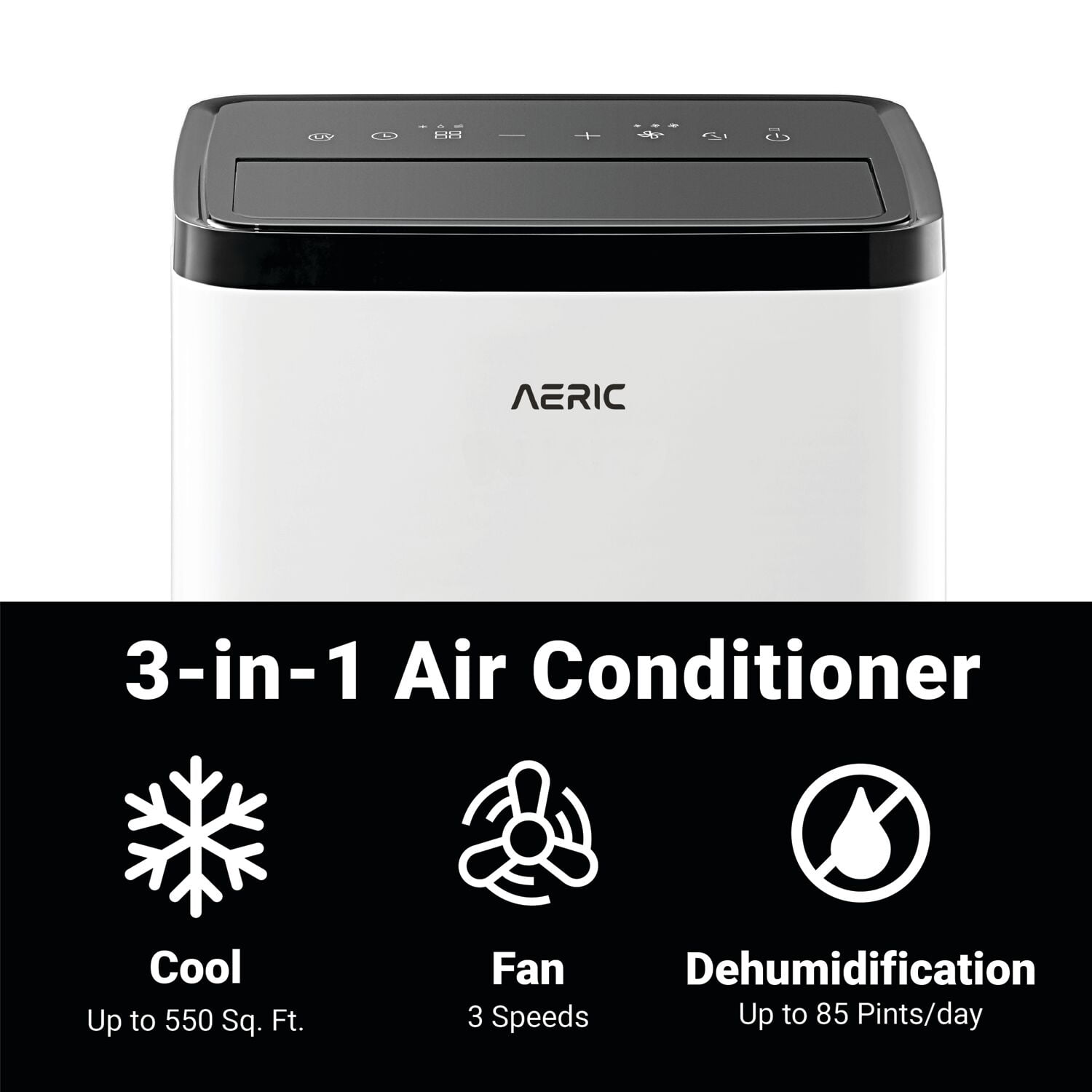 Aeric 8,000 BTU SACC (12,000 BTU ASHRAE) Portable Air Conditioner, Up to 550 Sq ft, AERP081AW - Image 8