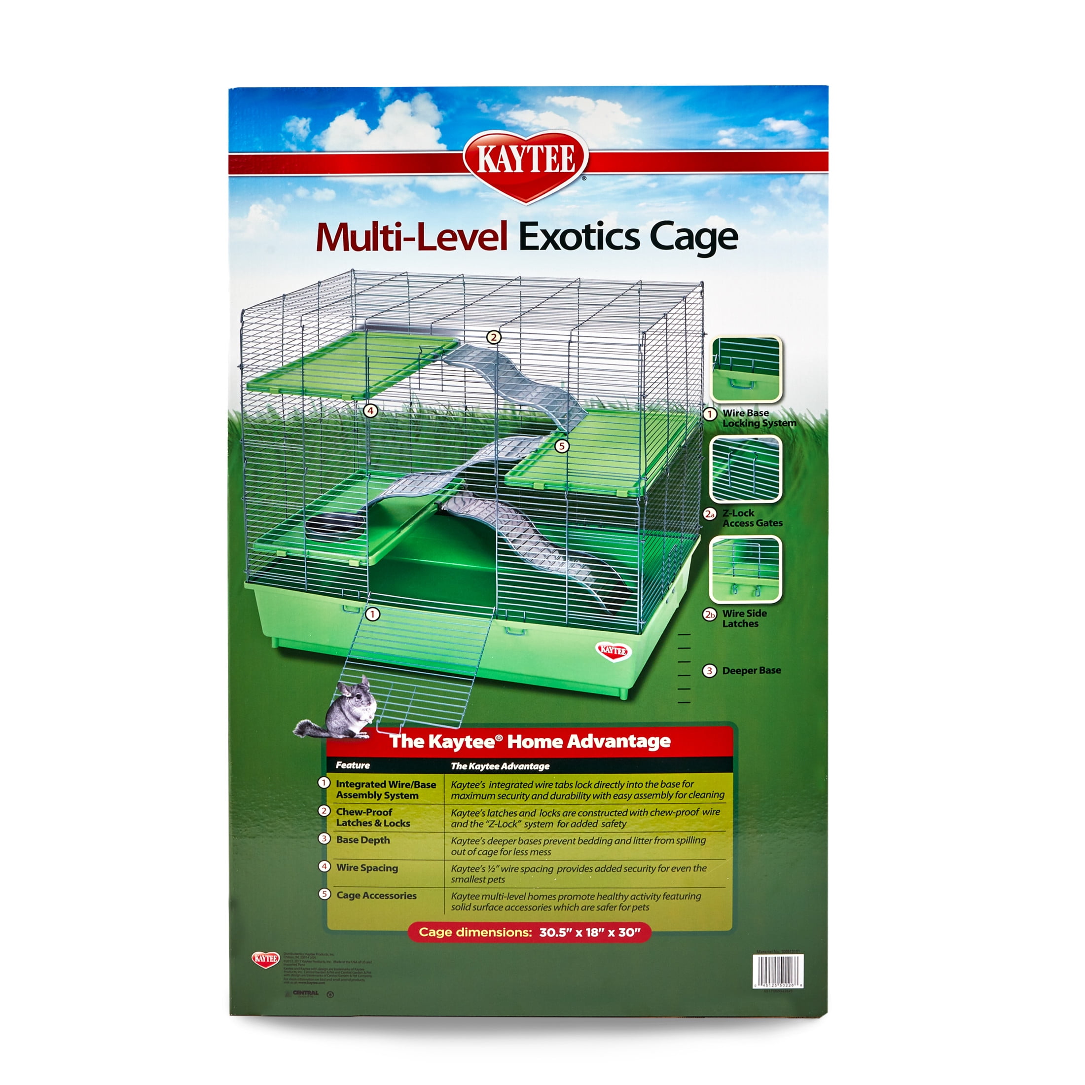 Kaytee Multi-Level Exotics Habitat for Pet Chinchillas, Rats, and Other Exotic Small Animals, 30x18 Inches - Image 4