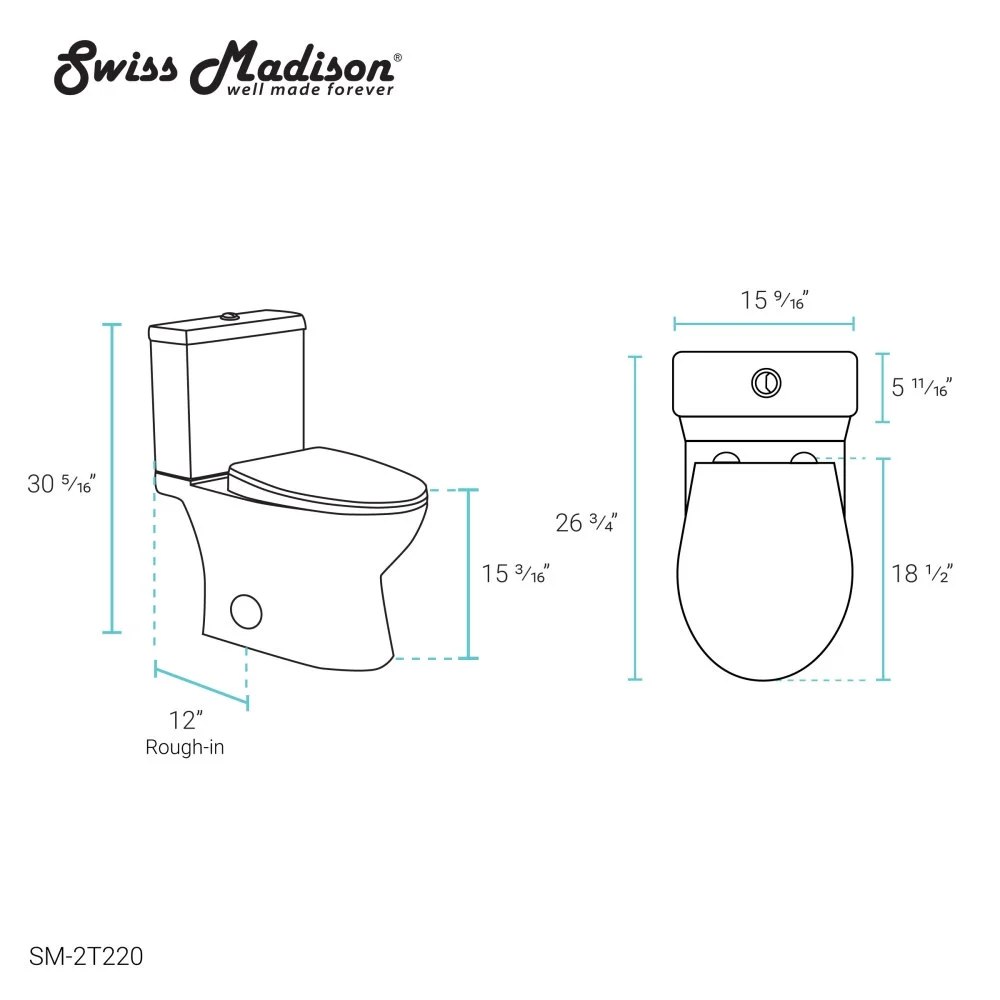 Cache Two-Piece Elongated Toilet Dual-Flush 1.1/1.6 gpf - Image 7