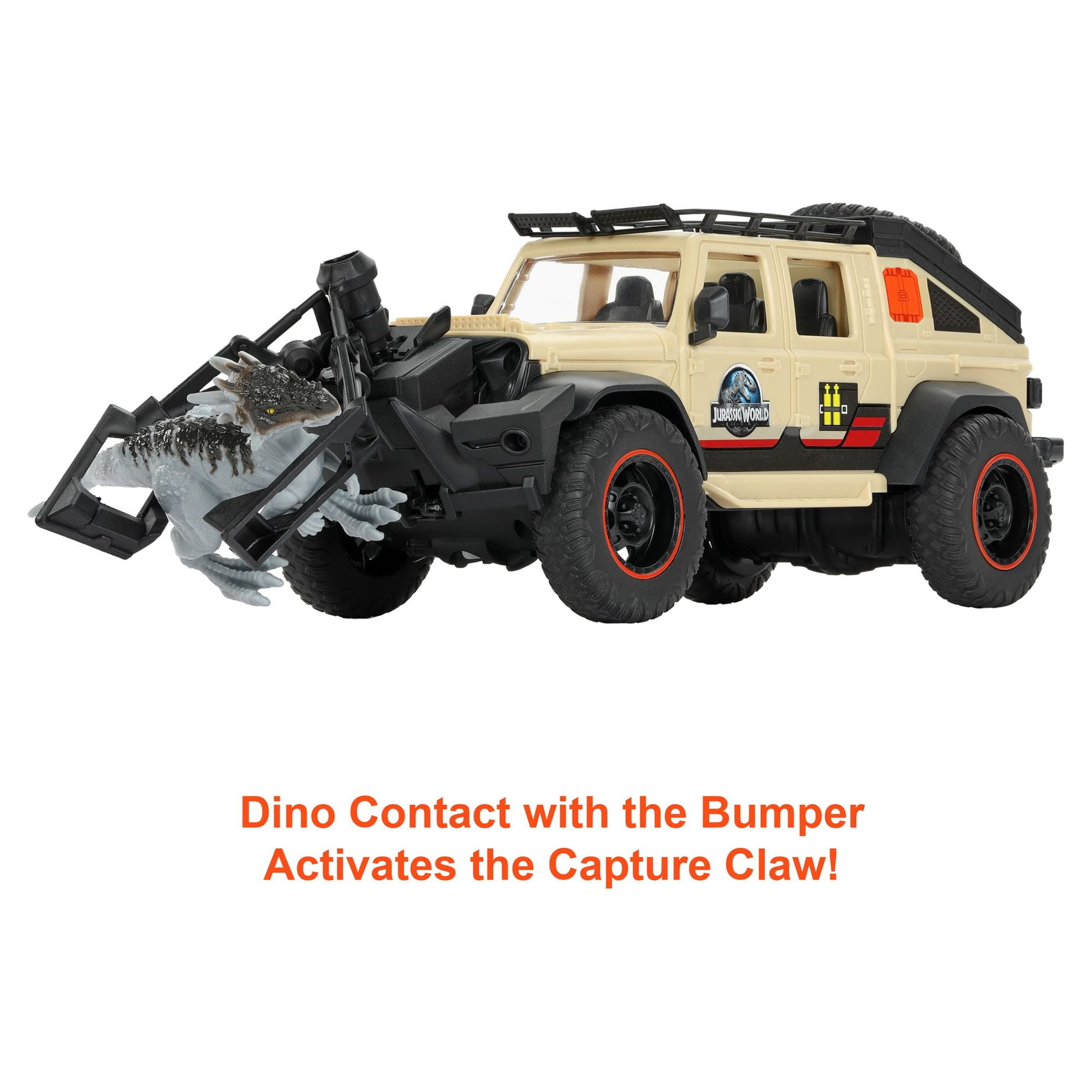 Matchbox RC Jurassic World Dominion Battery-Powered Jeep Gladiator with 6-in Dino Figure - Image 5