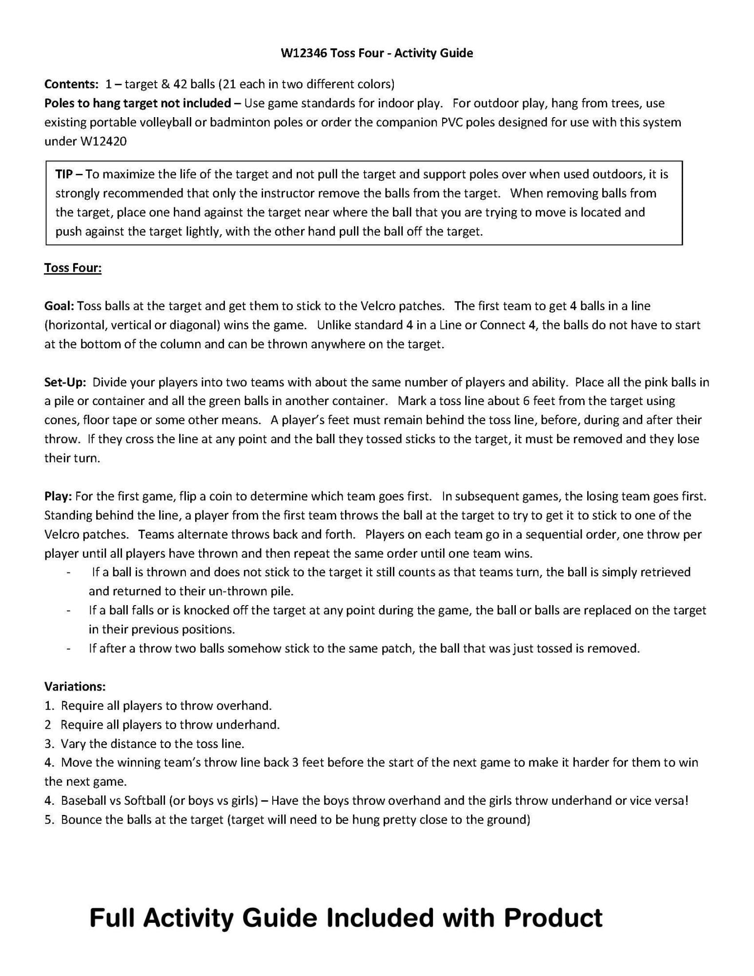 Toss Four Game Target and Balls - Image 2