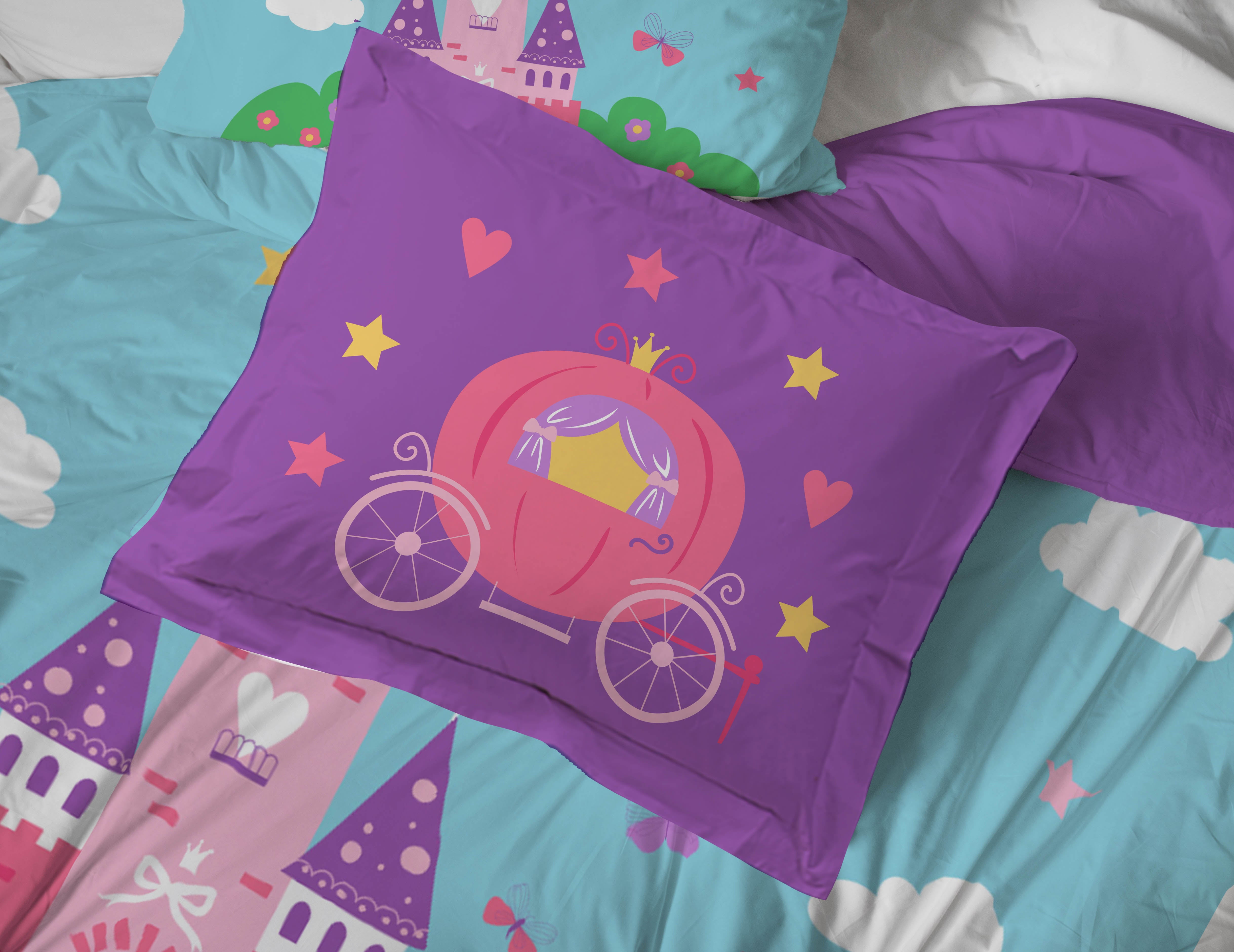 Sunny Side Up Magic Castle 5 Piece Toddler Size Bed Set with Sham - Image 4