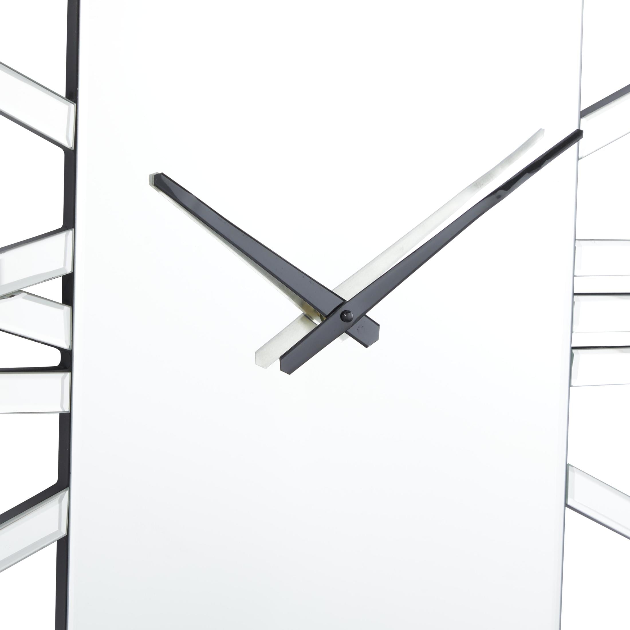DecMode 2" x 32" Silver Glass Wall Clock - Image 5