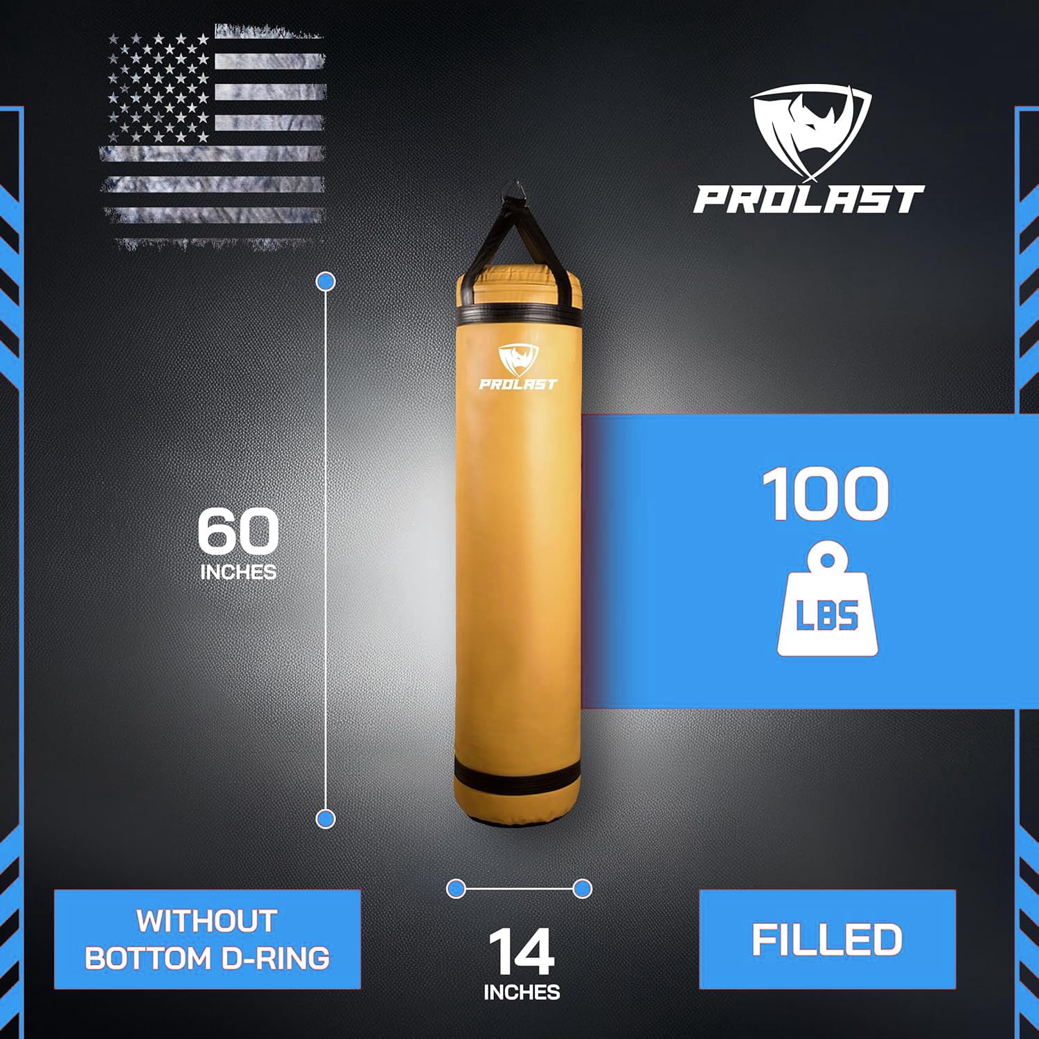 PROLAST Heavy Punching Bag 5 ft UNFILLED -Great for Boxing, MMA, Muay Thai - Unfilled ( Yellow ) - Image 5