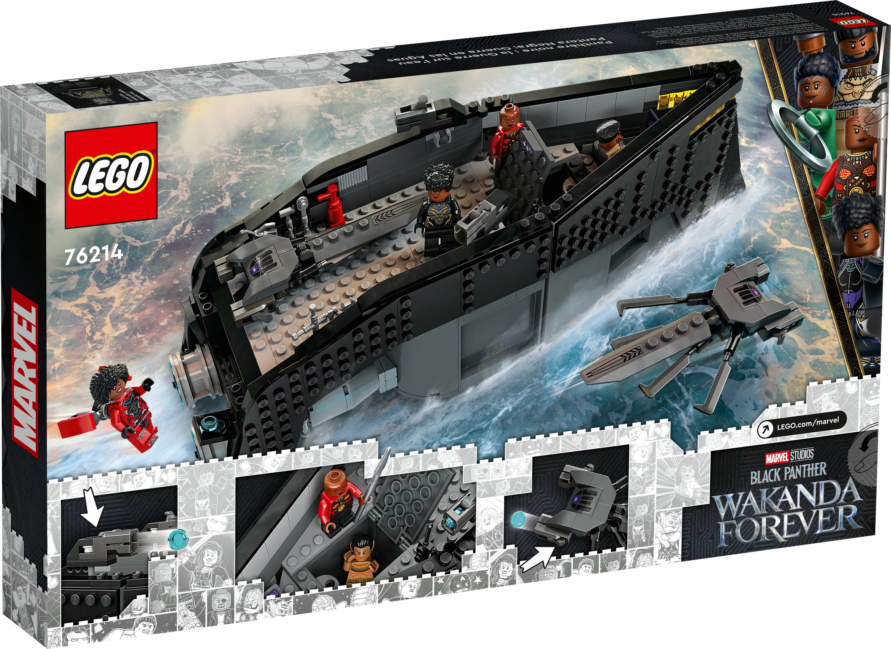 LEGO Marvel Black Panther: War on the Water, 76214 Wakanda Forever Buildable Boat Toy for Kids with 2 Drones, Avengers, Super Hero Underwater Adventures - Image 2