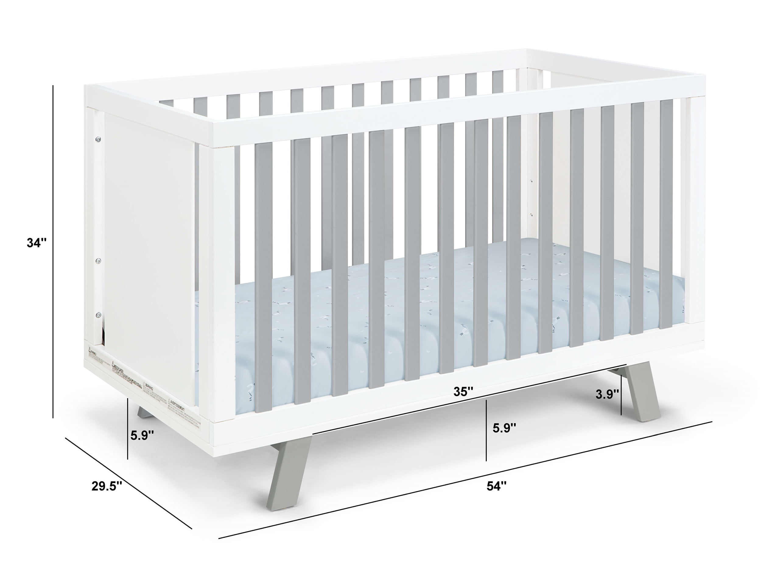 Suite Bebe Livia Crib, White & Gray - Image 4