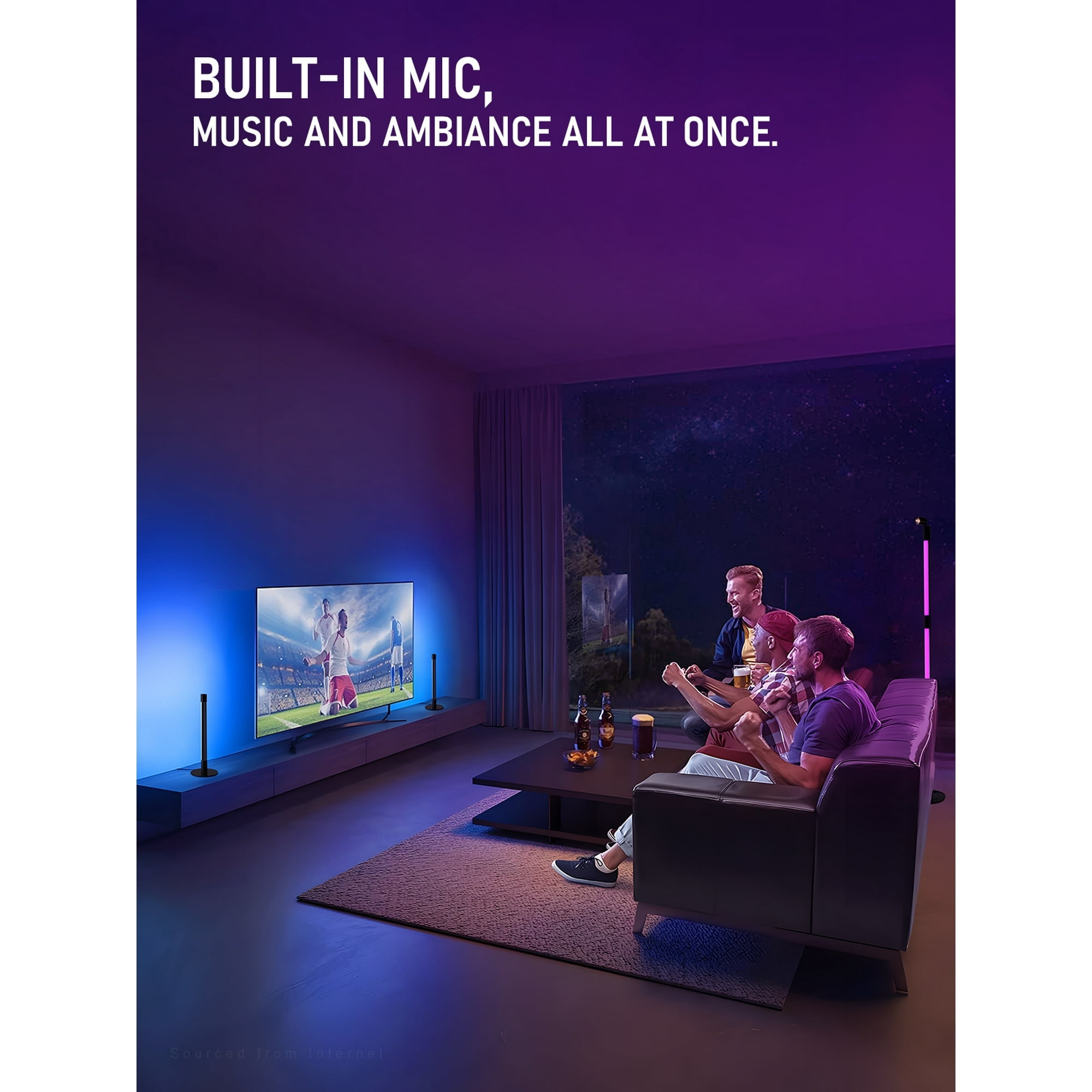 LED Floor Lamp with Spotlight, 360° RGBW Floor Tree Light with Music Sync, Remote Control, Corner Available - Image 6