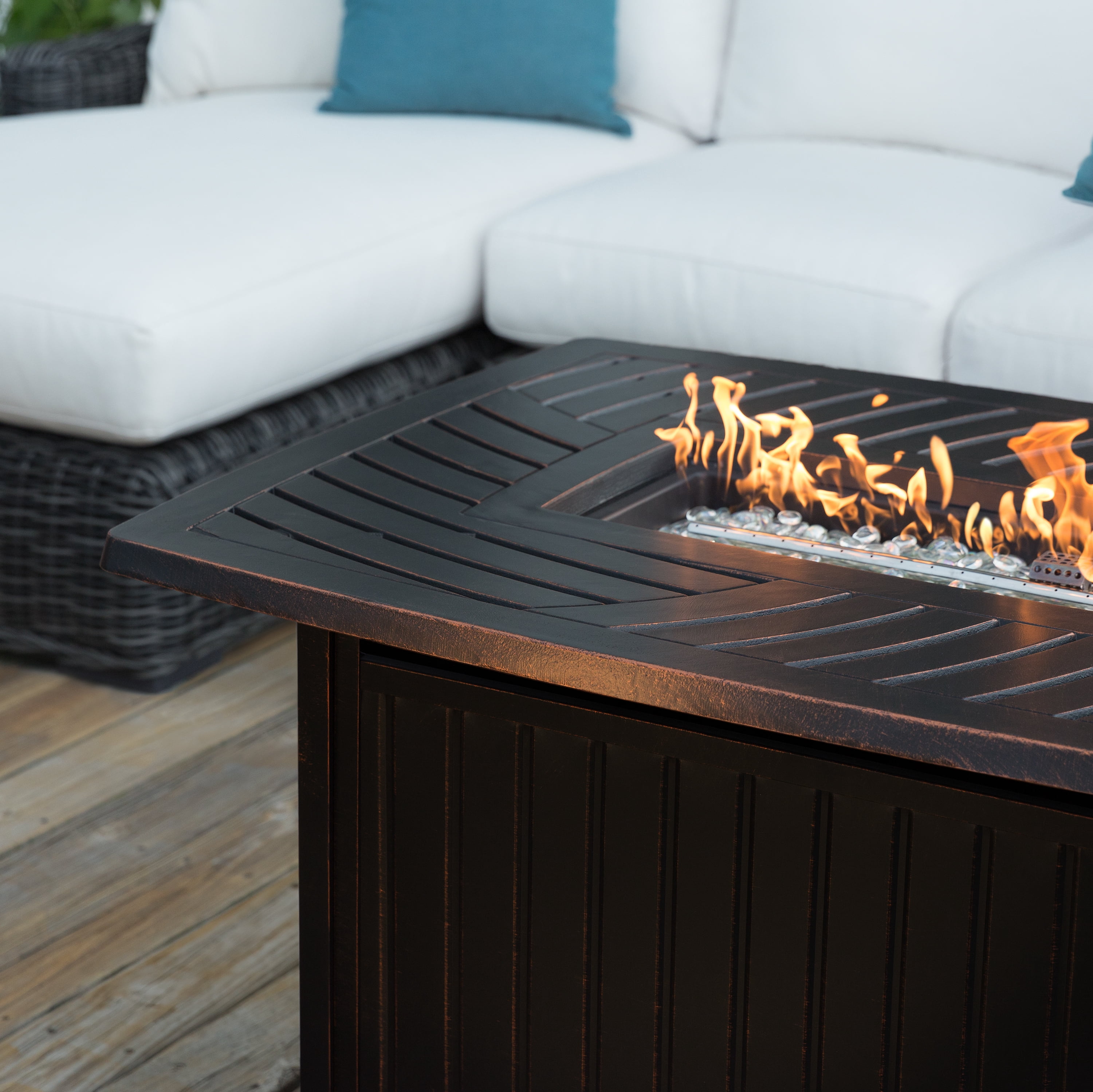 Bravos Rectangle Aluminum LPG Fire Pit - Image 3