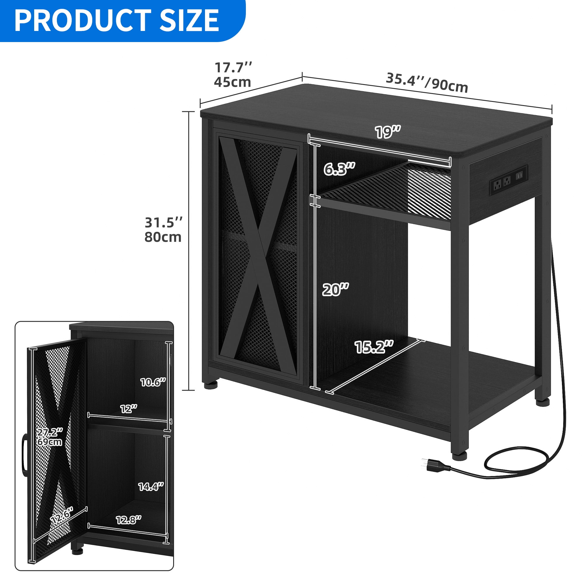 Uforic 40-50 Gallon Fish Tank, Aquarium Stand with Power Outlets and LED Light, 680LBS Capacity, Black - Image 5