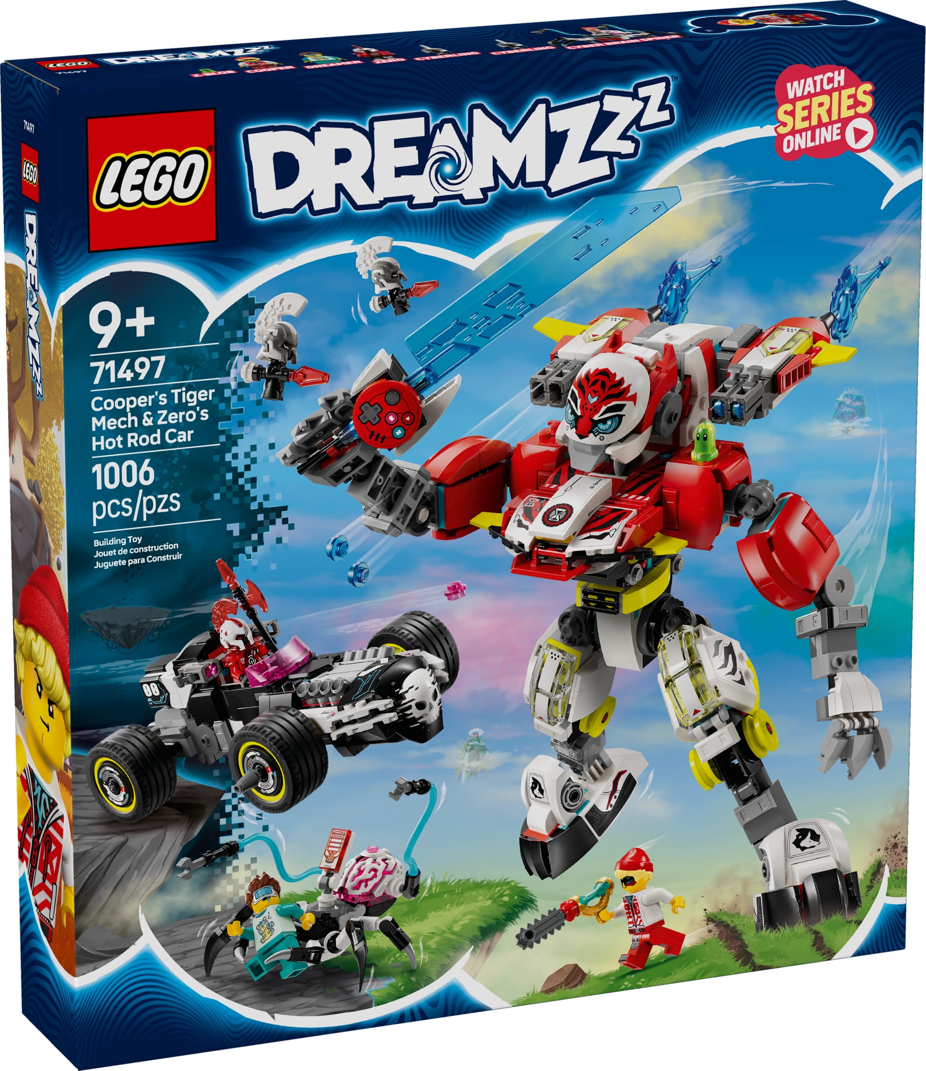 LEGO DREAMZzz Cooper's Tiger Mech & Zero's Hot Rod Car Toy - Building Robot Toy for Kids, Boys and Girls, Ages 9+ - Building Kit for Pretend Play - Gift Idea for Birthdays - 71497 - Image 2
