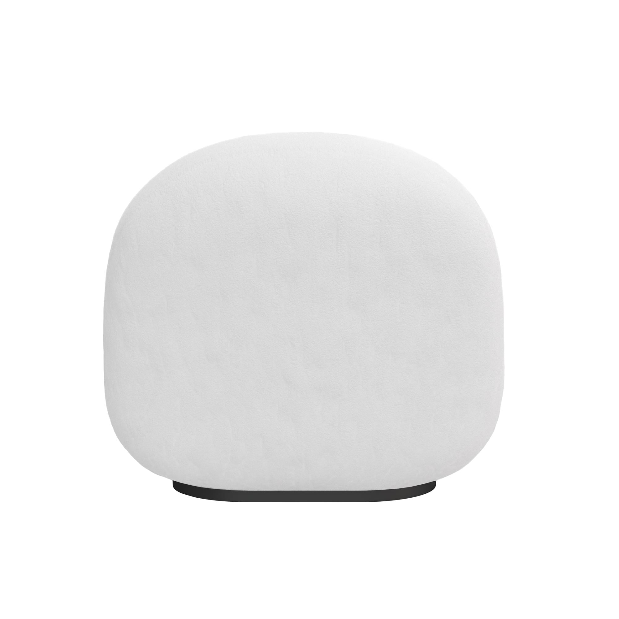 DHP Harley Swivel Accent Chair with Boucle Fabric and Black Base, White - Image 14