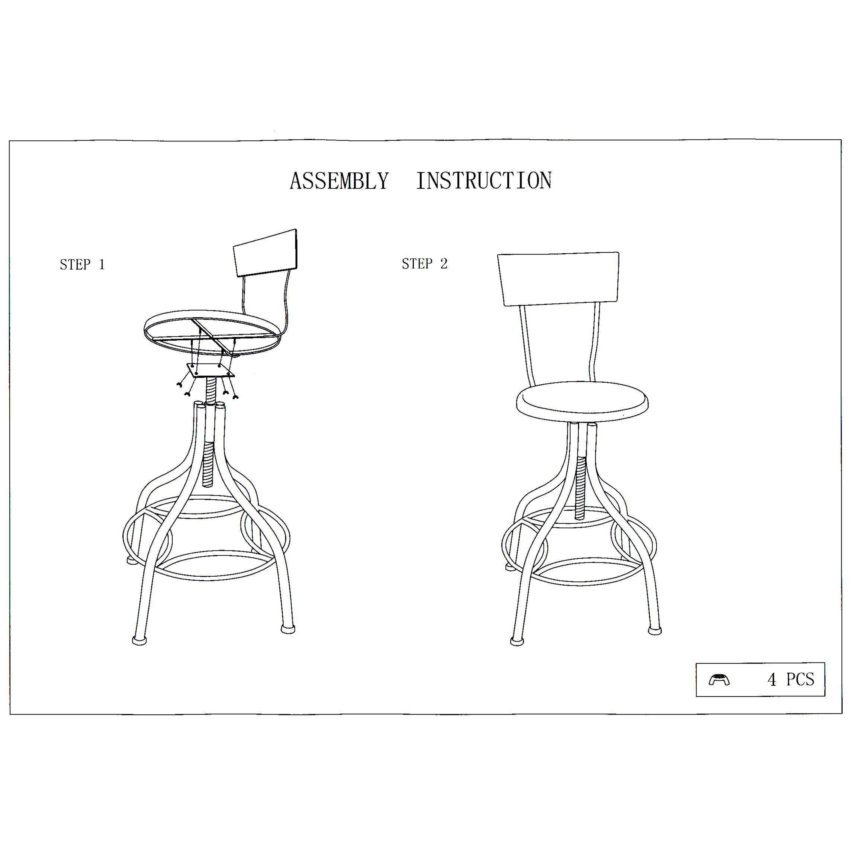 DecMode Metal Bar Stool with Backrest, Teal - Image 2