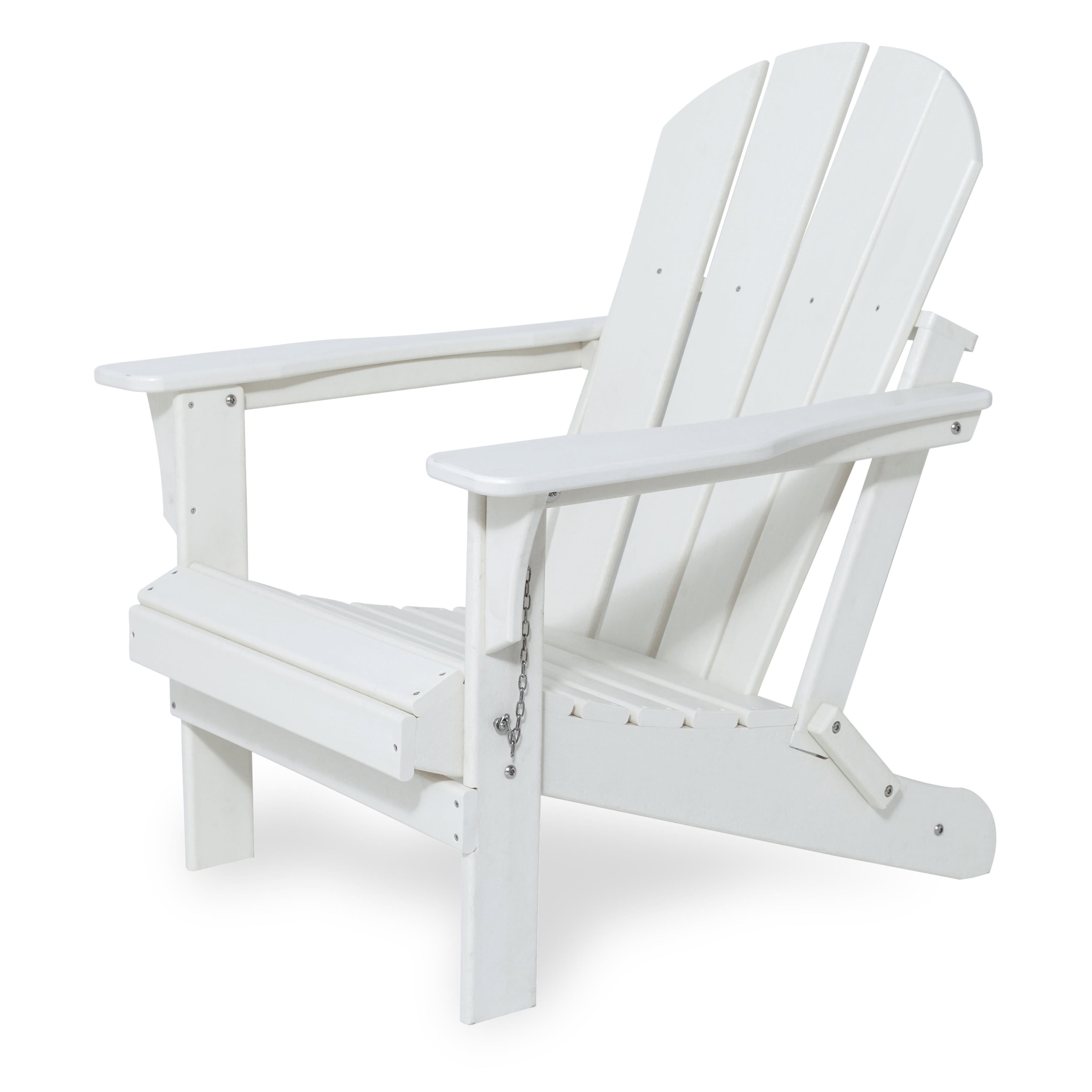 Braxton Folding Plastic Adirondack Chair, White - Image 4