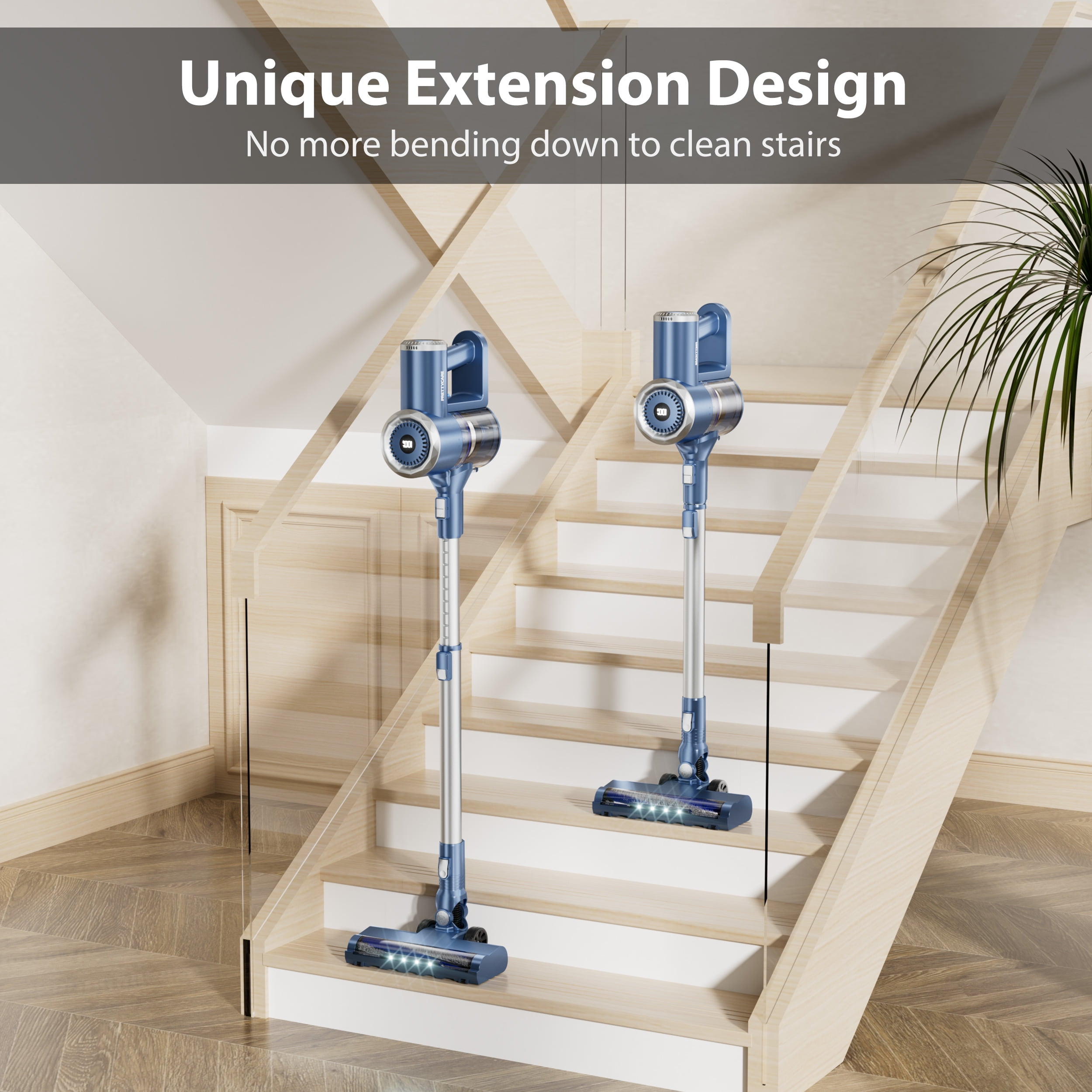 Prettycare Cordless Stick Vacuum Cleaner Lightweight Upright for Carpet Hard Floor Pet Hair W200 - Image 9