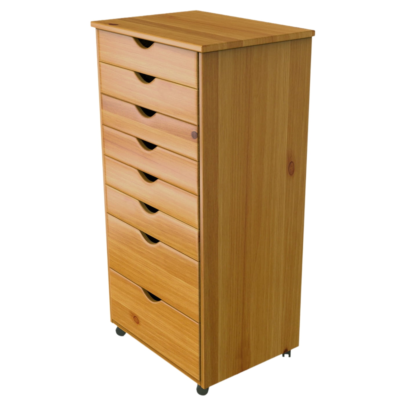 Adeptus Original Roll Cart, Solid Wood, 6+2 Drawer Extra Wide Roll Cart, Med Pine - Image 2