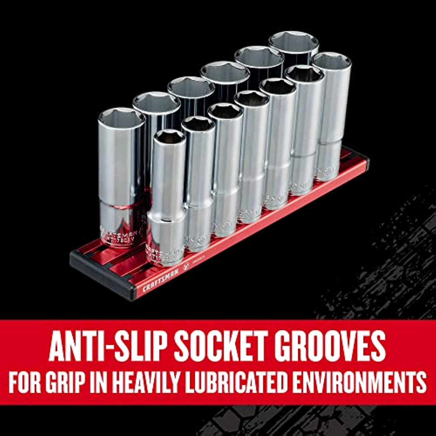 13-Piece CRAFTSMAN V-SERIES Deep Socket Set, MM, 1/2" Drive, 6 PT (CMMT17595V) - Image 4