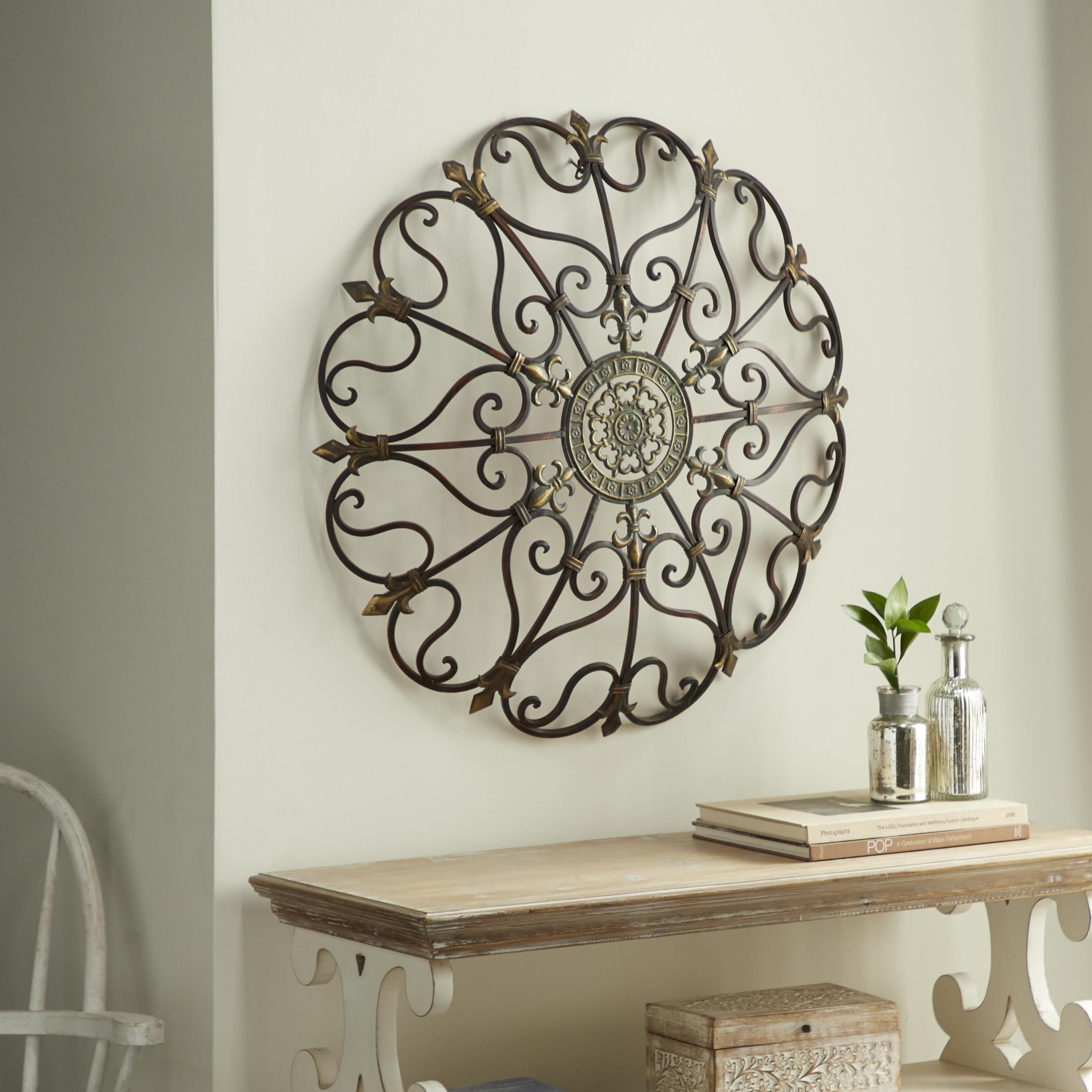 DecMode Brown Metal Scroll Wall Decor - Image 13