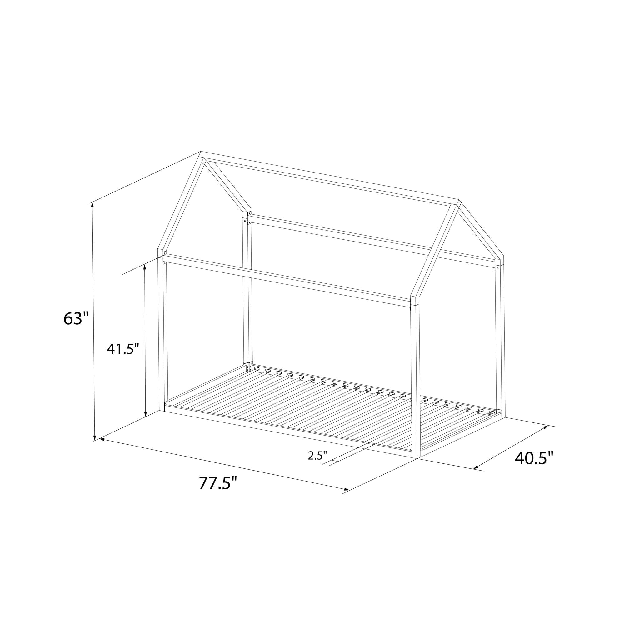 Max & Finn Skyler Metal Montessori House Bed, Twin, Black - Image 11