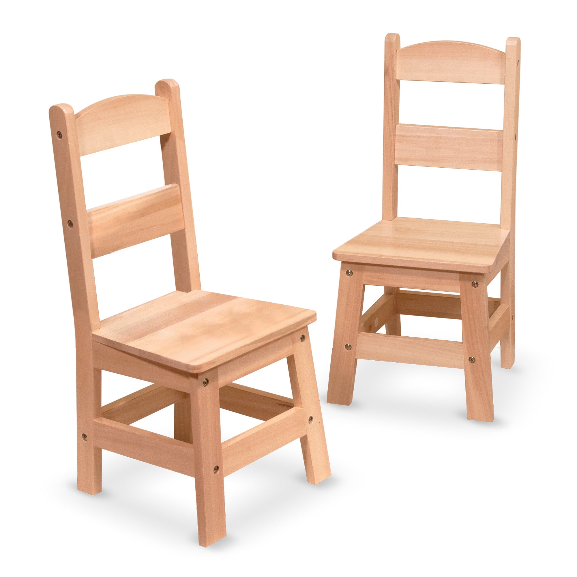 Melissa & Doug Wooden Chairs, Set of 2 - Blonde Furniture for Playroom - Image 2